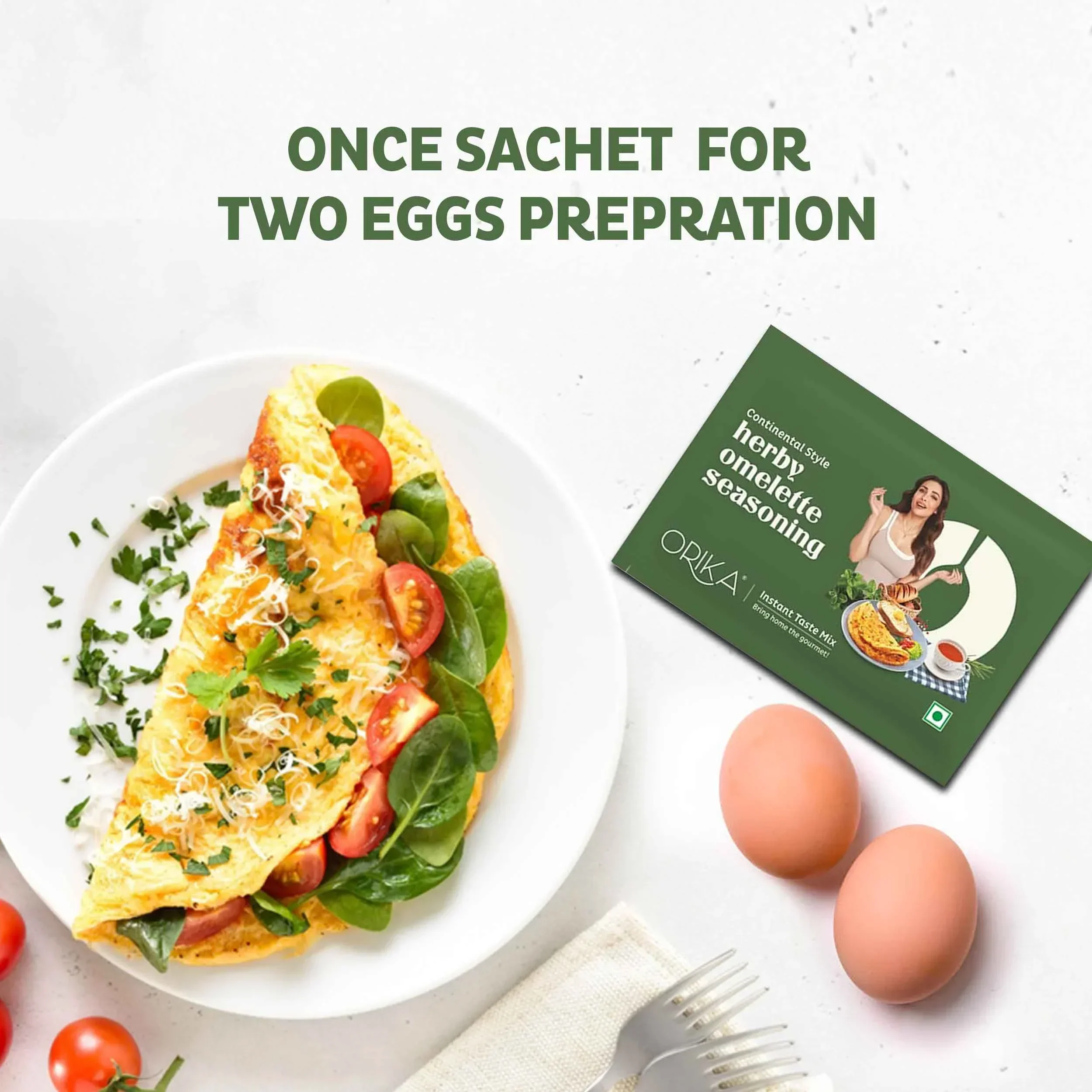 Continental Style Herby Omelette Seasoning-12 single use sachets - Image 5