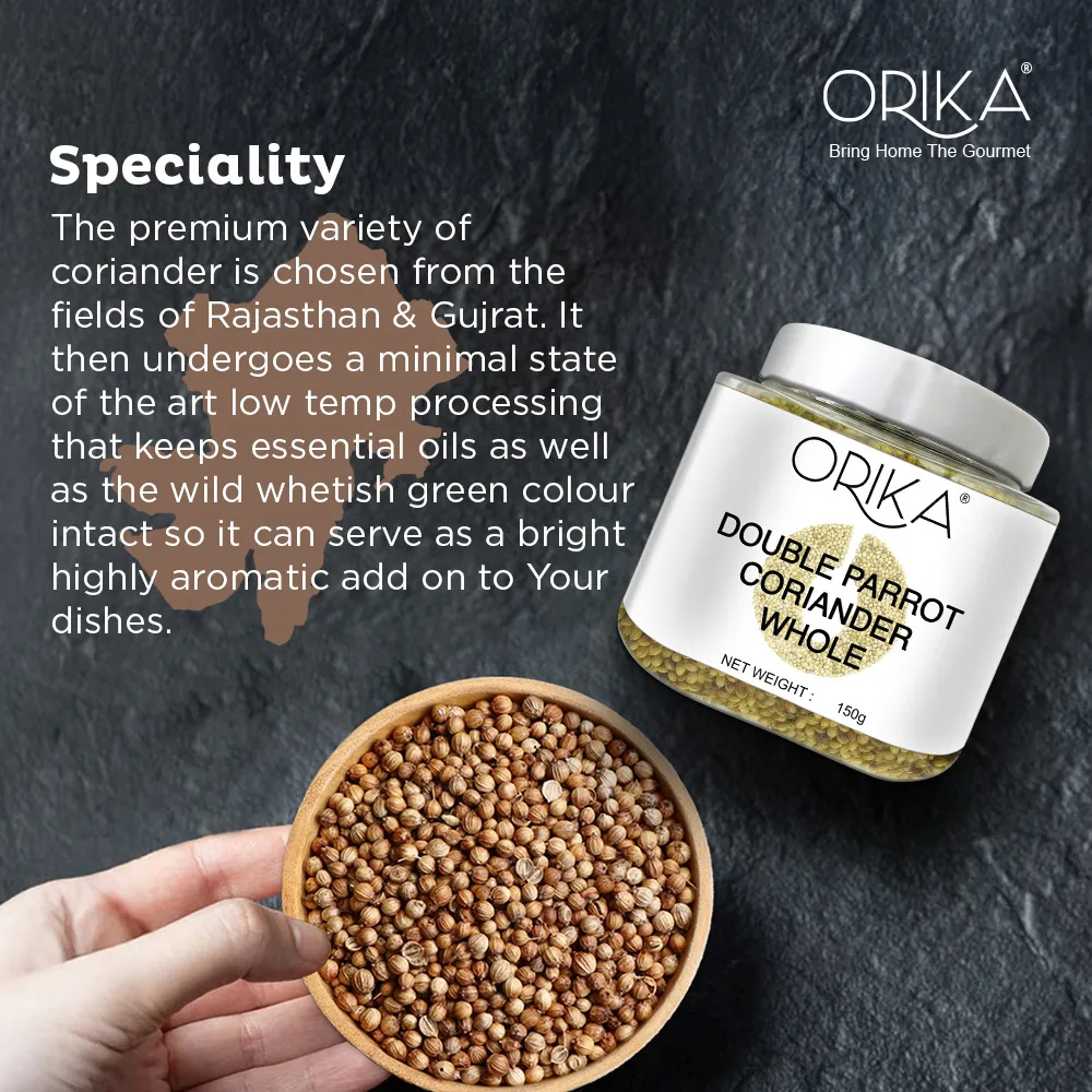 Orika Double Parrot Coriander Whole (Sabut Dhaniya) | 150g - Image 3