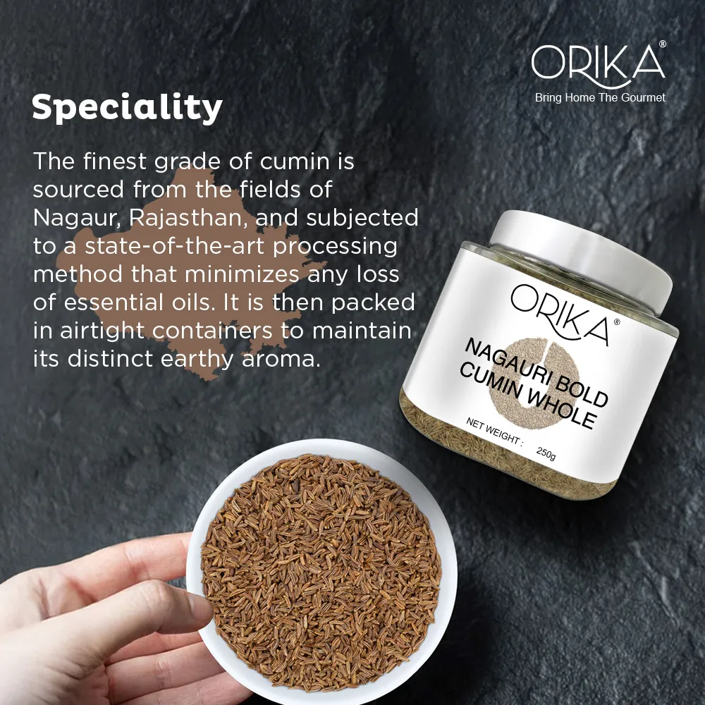 Orika Nagauri Bold Cumin (Jeera / Zeera) Whole Jar, 250gm - Image 3