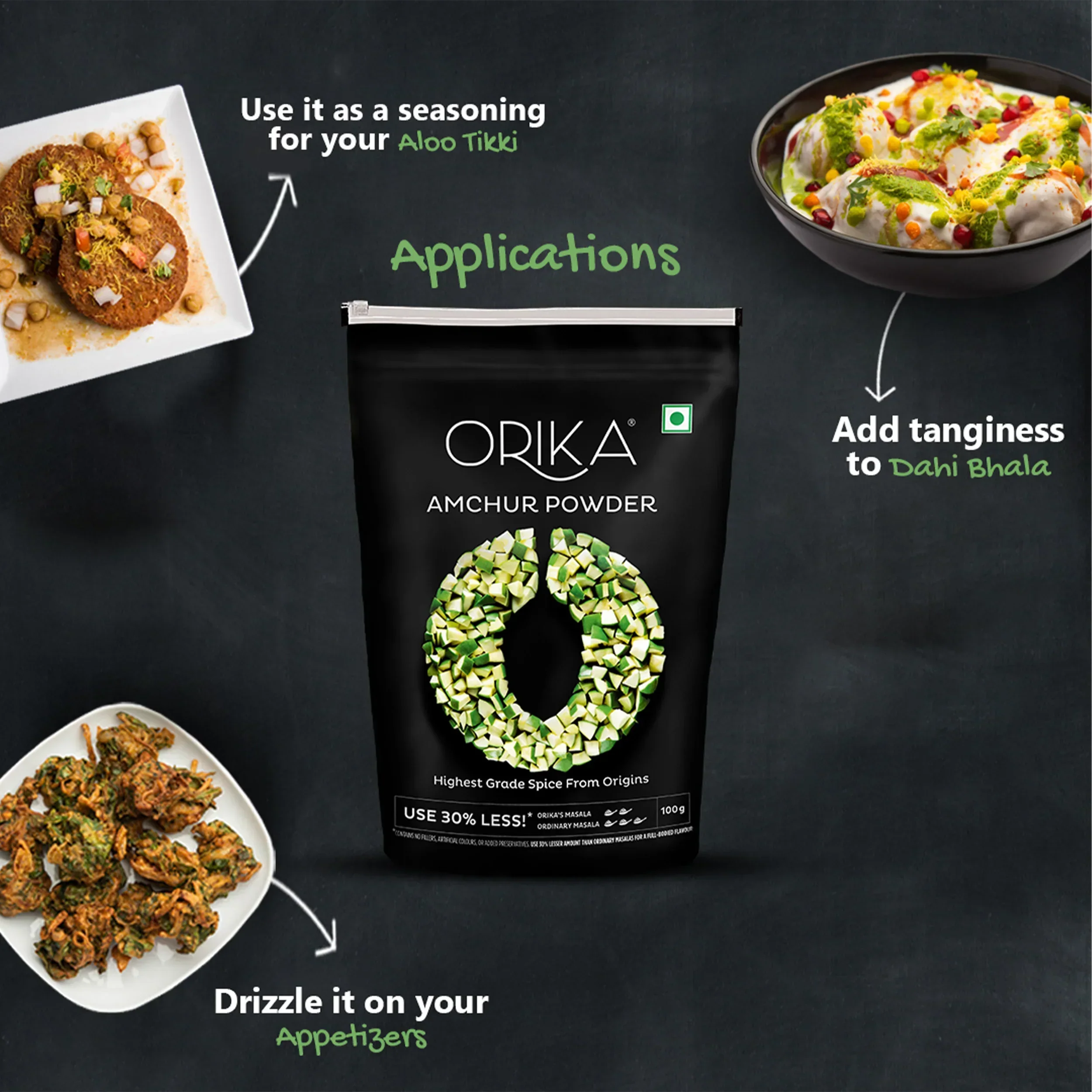 Orika Indian Essential Combo (Sambhar Masala 100g + Coriander Powder 100g + Amchoor Powder 100g) (  Pack of 3) - Image 11