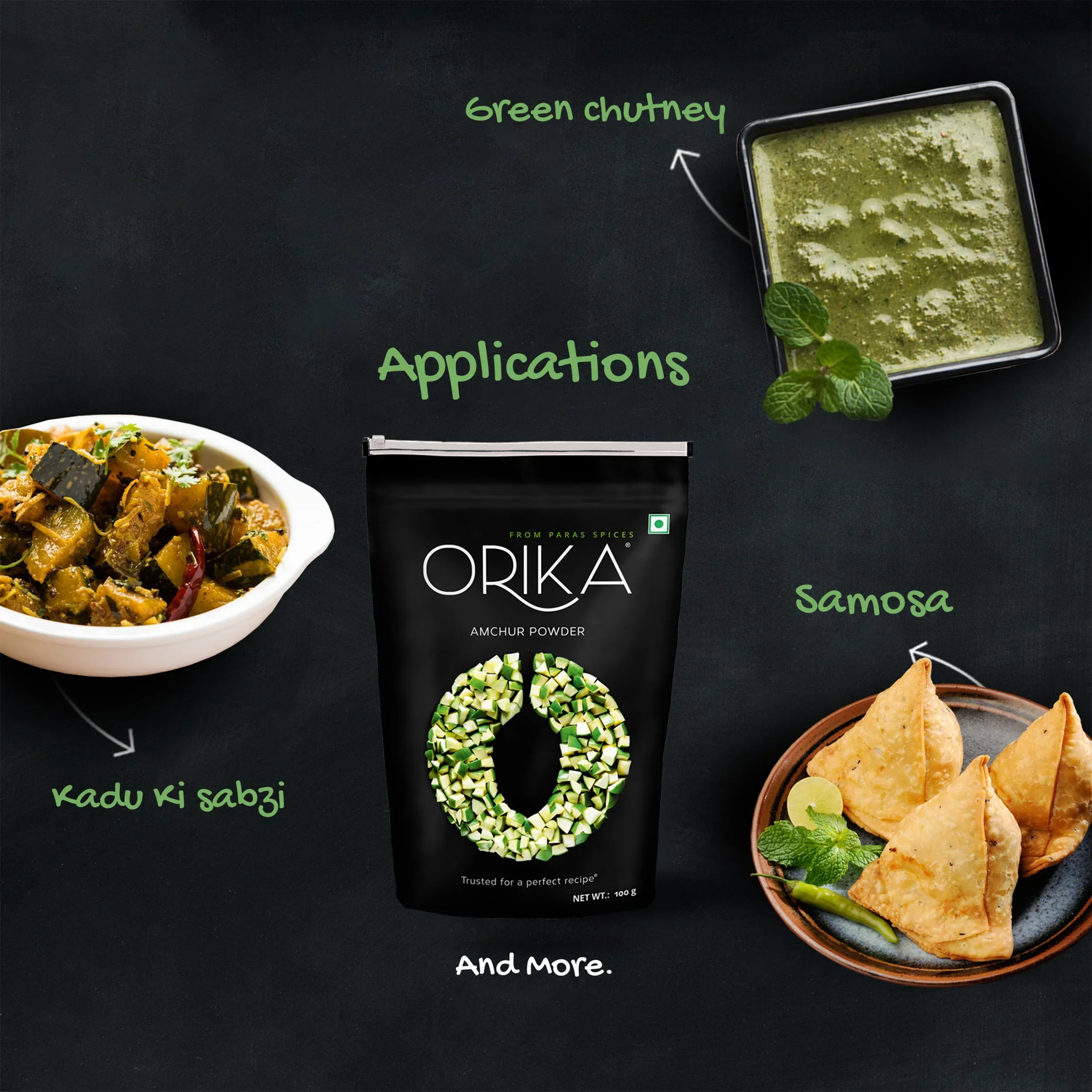 Orika Indian Essential Combo (Sambhar Masala 100g + Coriander Powder 100g + Amchoor Powder 100g) (  Pack of 3) - Image 12