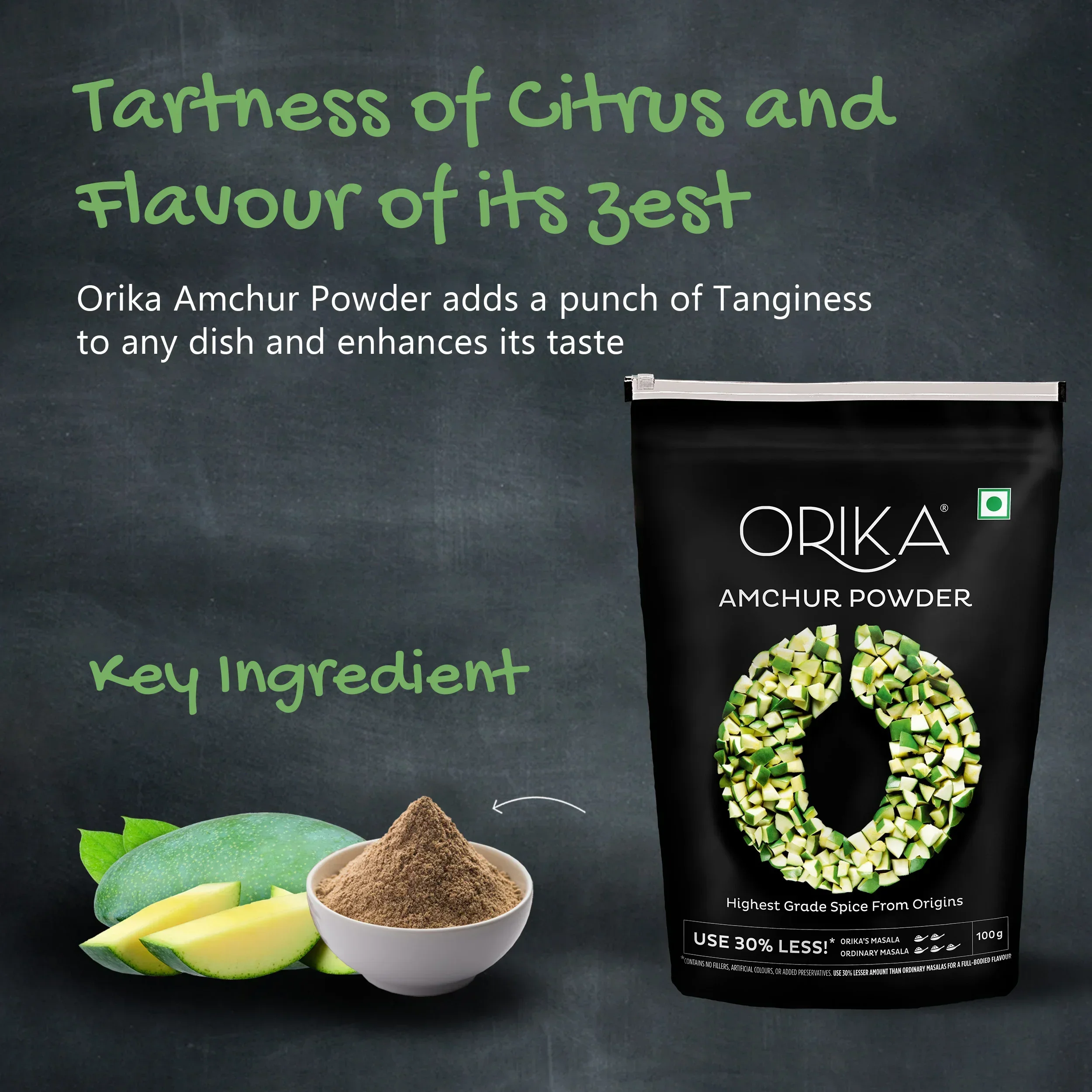 Orika Indian Essential Combo (Sambhar Masala 100g + Coriander Powder 100g + Amchoor Powder 100g) (  Pack of 3) - Image 15