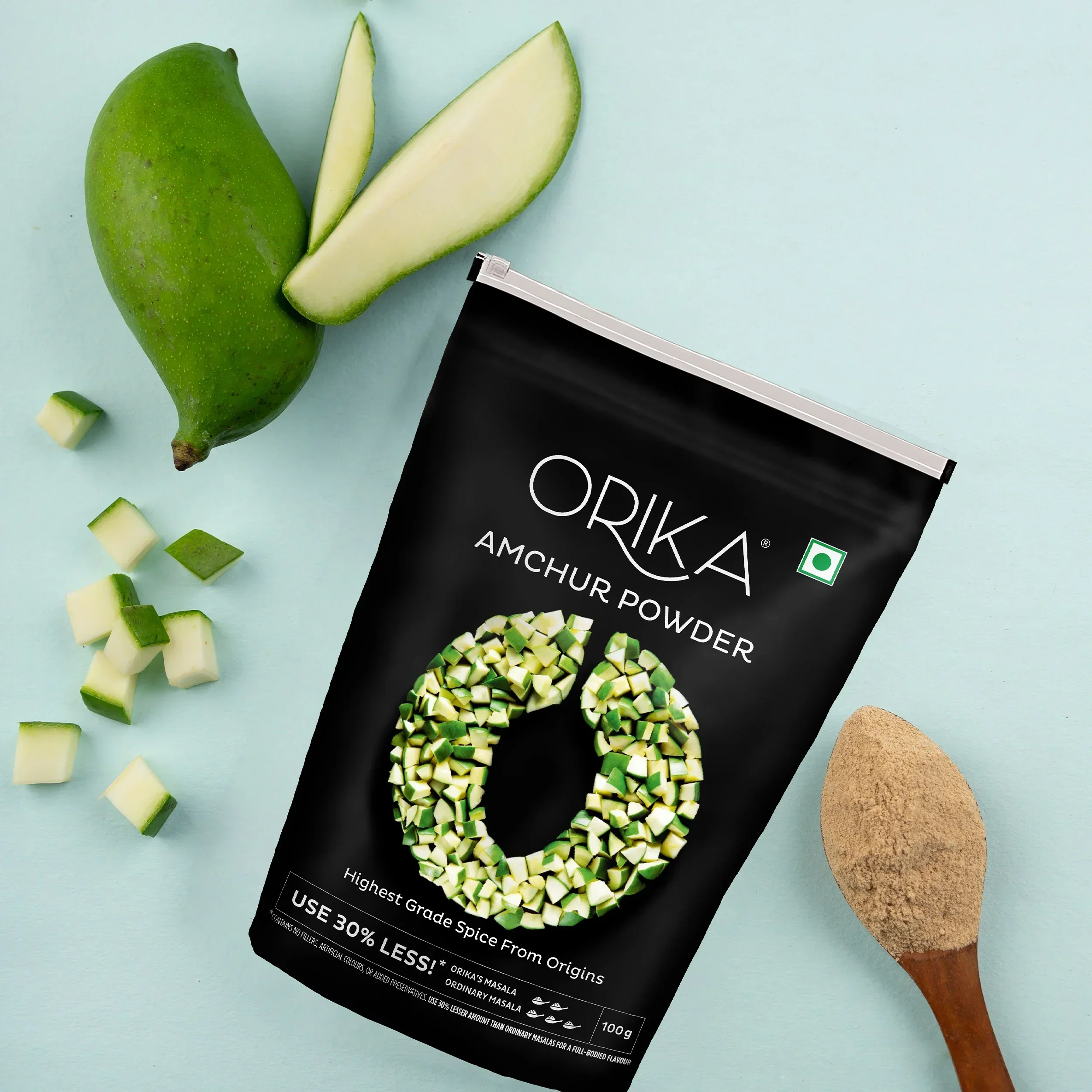 Orika Indian Essential Combo (Sambhar Masala 100g + Coriander Powder 100g + Amchoor Powder 100g) (  Pack of 3) - Image 16