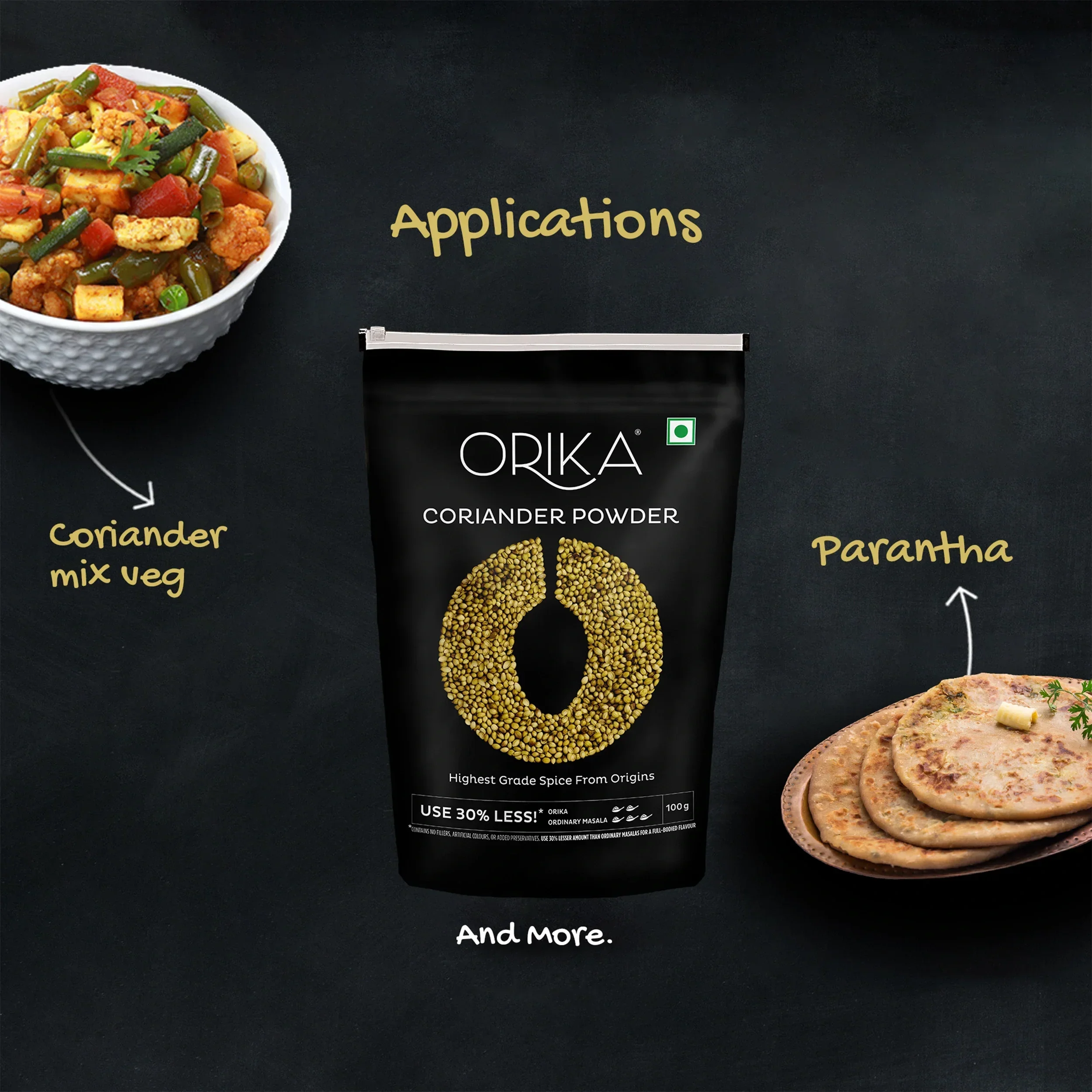 Orika Indian Essential Combo (Sambhar Masala 100g + Coriander Powder 100g + Amchoor Powder 100g) (  Pack of 3) - Image 23