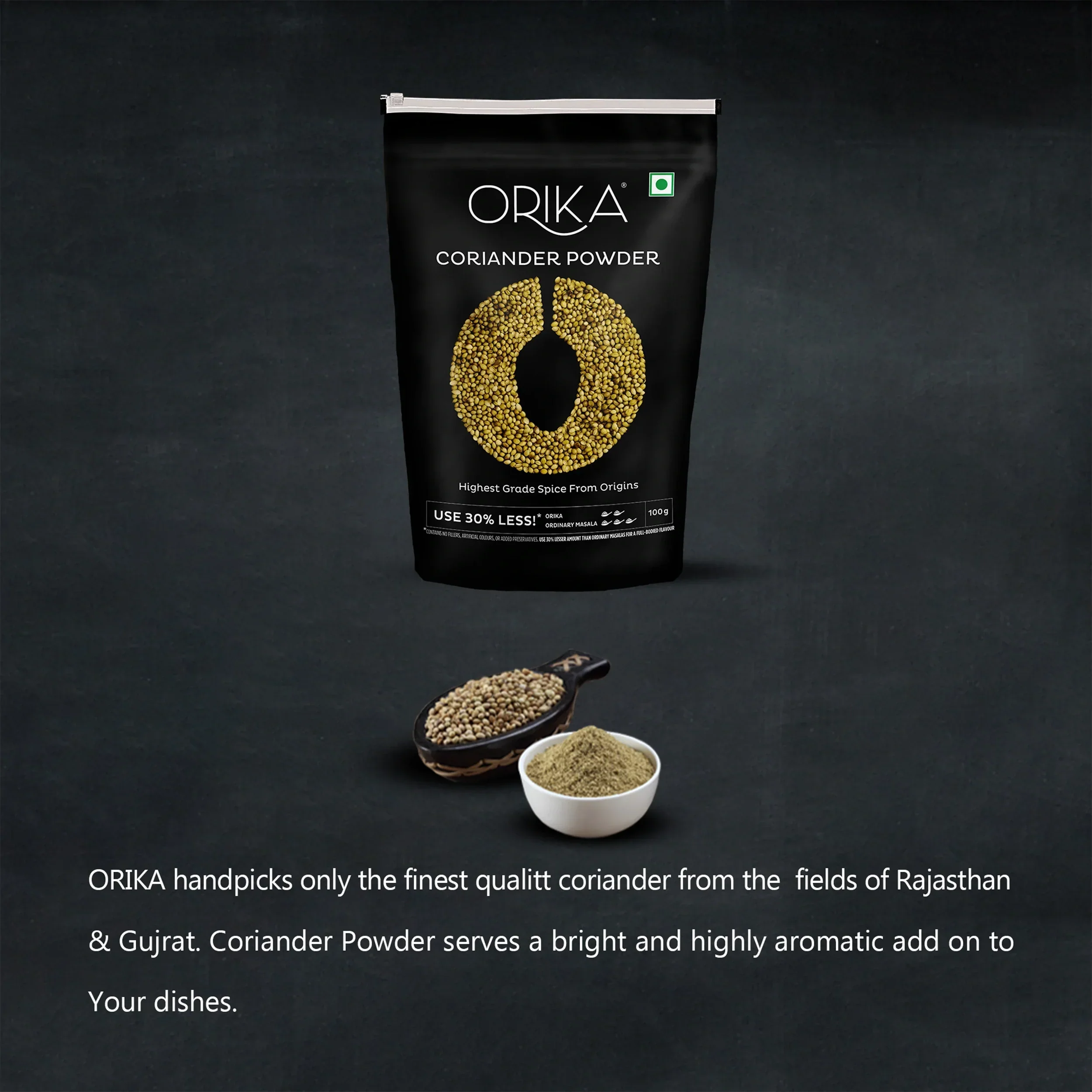 Orika Indian Essential Combo (Sambhar Masala 100g + Coriander Powder 100g + Amchoor Powder 100g) (  Pack of 3) - Image 25