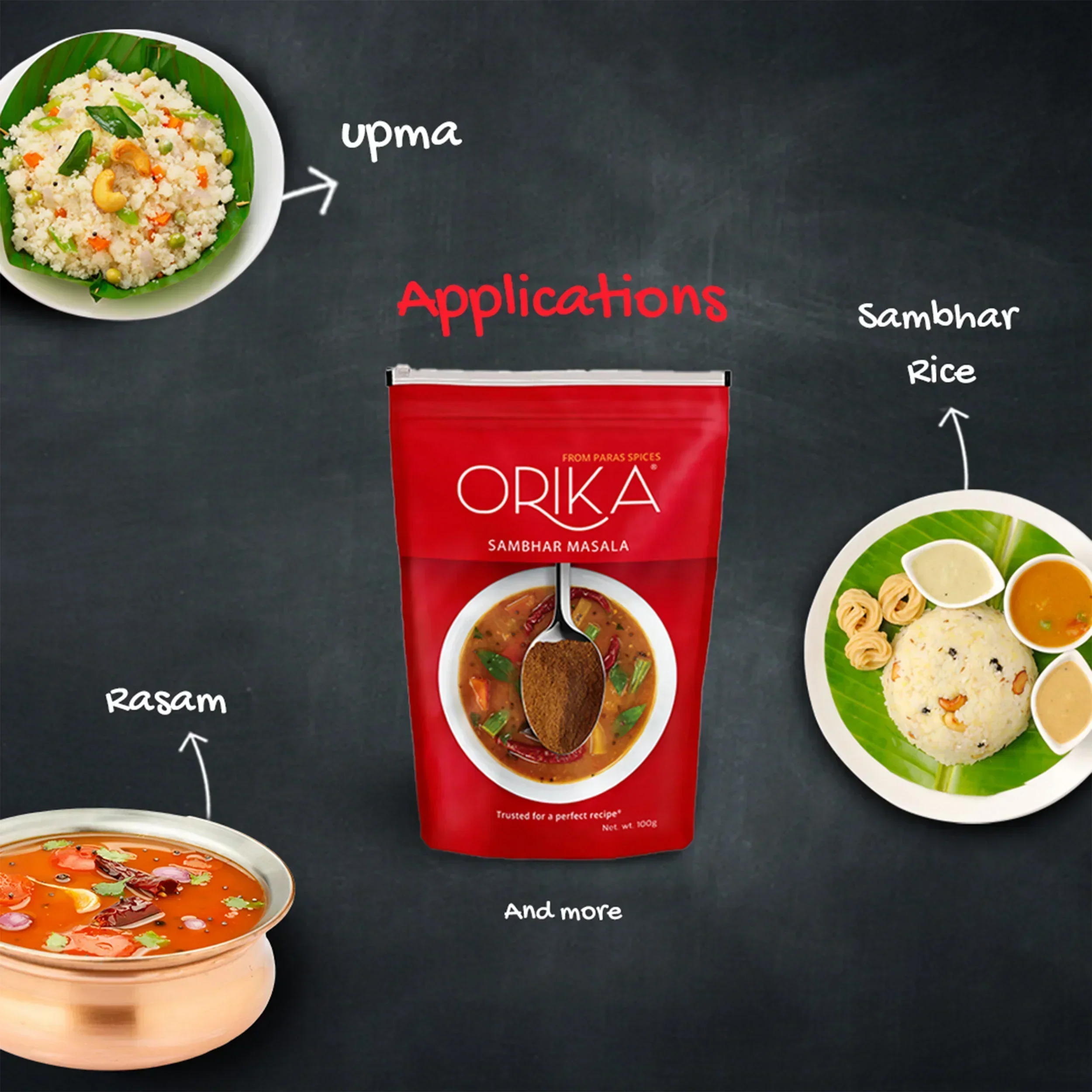 Orika Indian Essential Combo (Sambhar Masala 100g + Coriander Powder 100g + Amchoor Powder 100g) (  Pack of 3) - Image 5