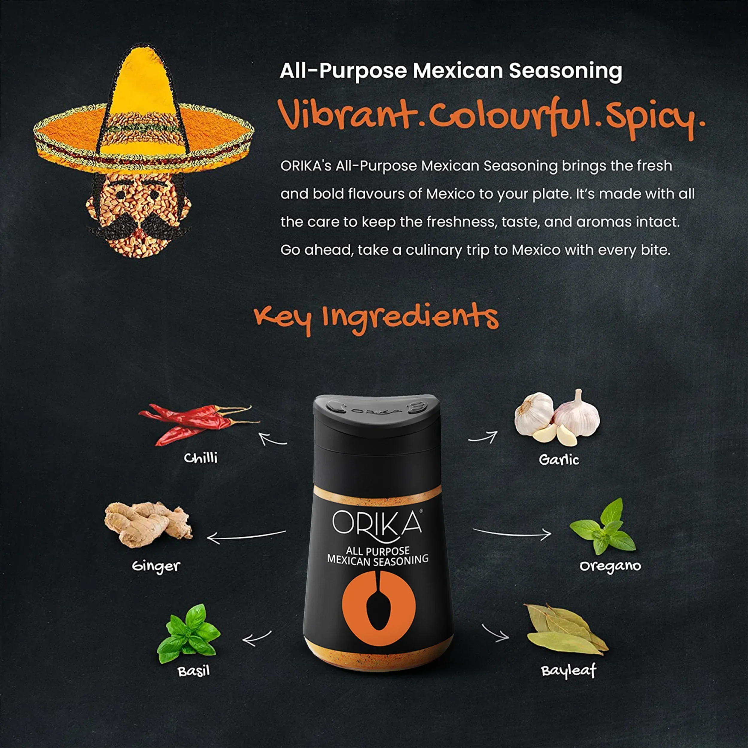 Orika Gourmet Herbs Sprinkler Combo Gourmet Herb Mix 25g,  Mexican Seasoning 80g, True Sri Lankan Cinnamon 50g - Image 12