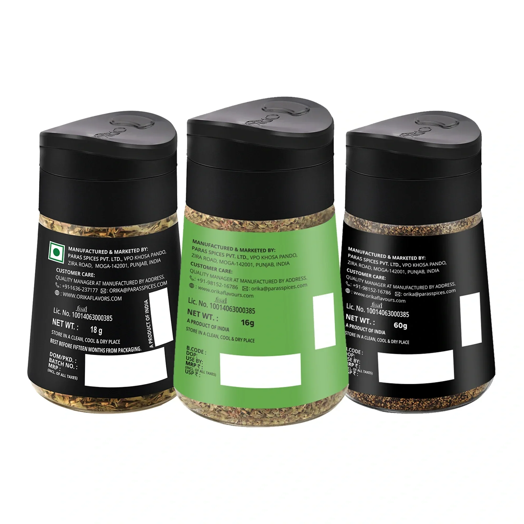 Orika Gourmet herb sprinkler combo (Turkish Oregano + Egyptian Basil + Italian Seasoning) - Image 2