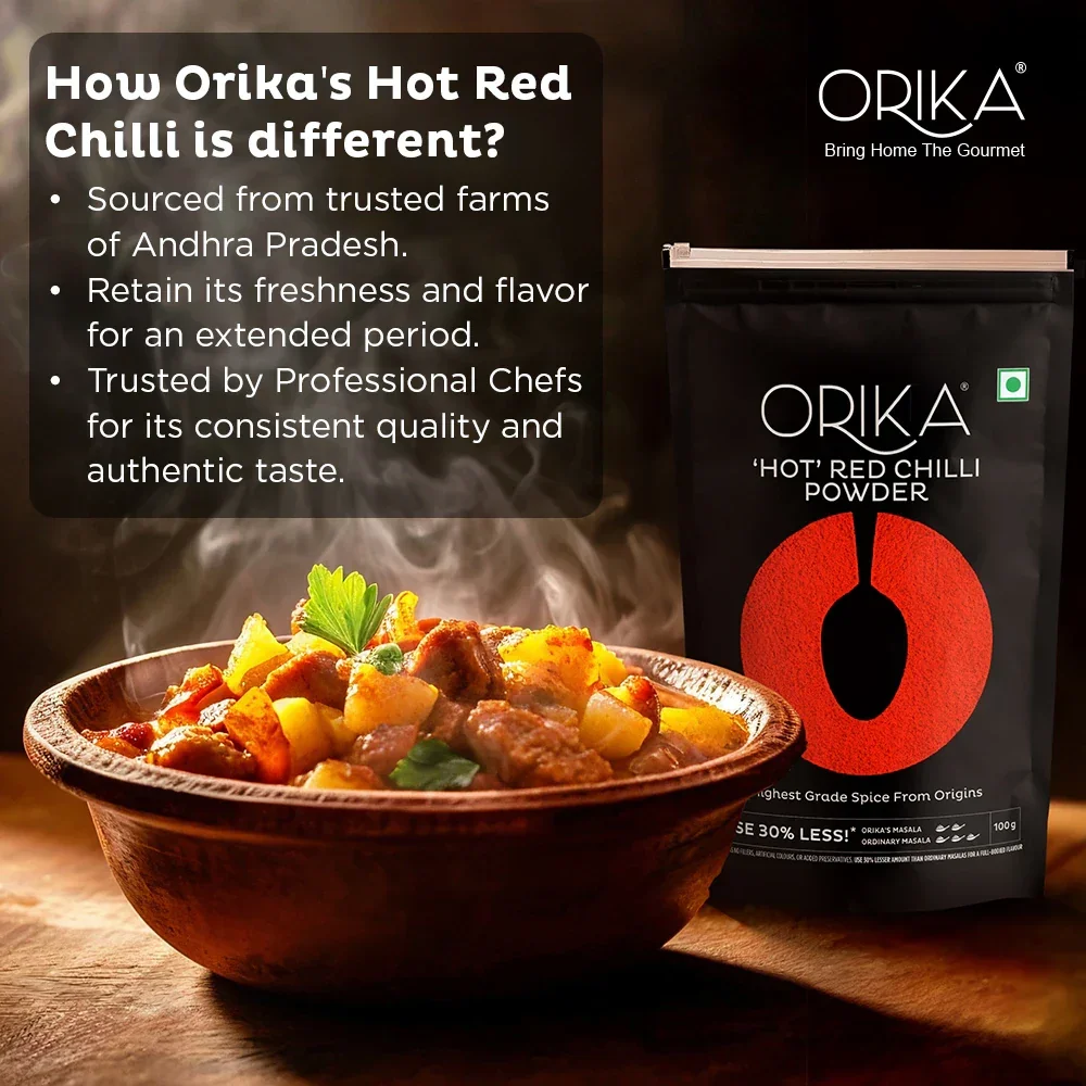 Orika Hot Red Chilli Powder (100 gm, 200gm, 500gm) - Image 5