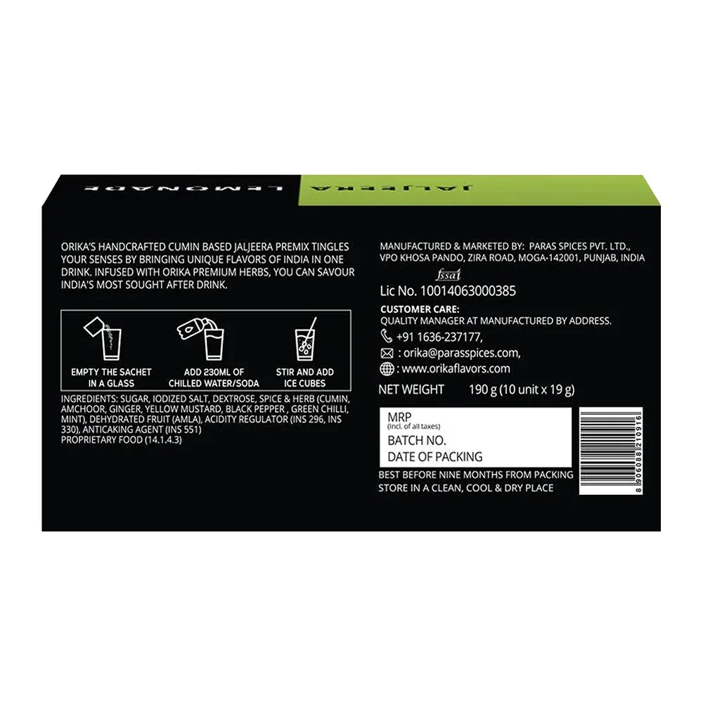 Orika Jaljeera Herbilicious Lemonade | 19g/sachet - Image 8
