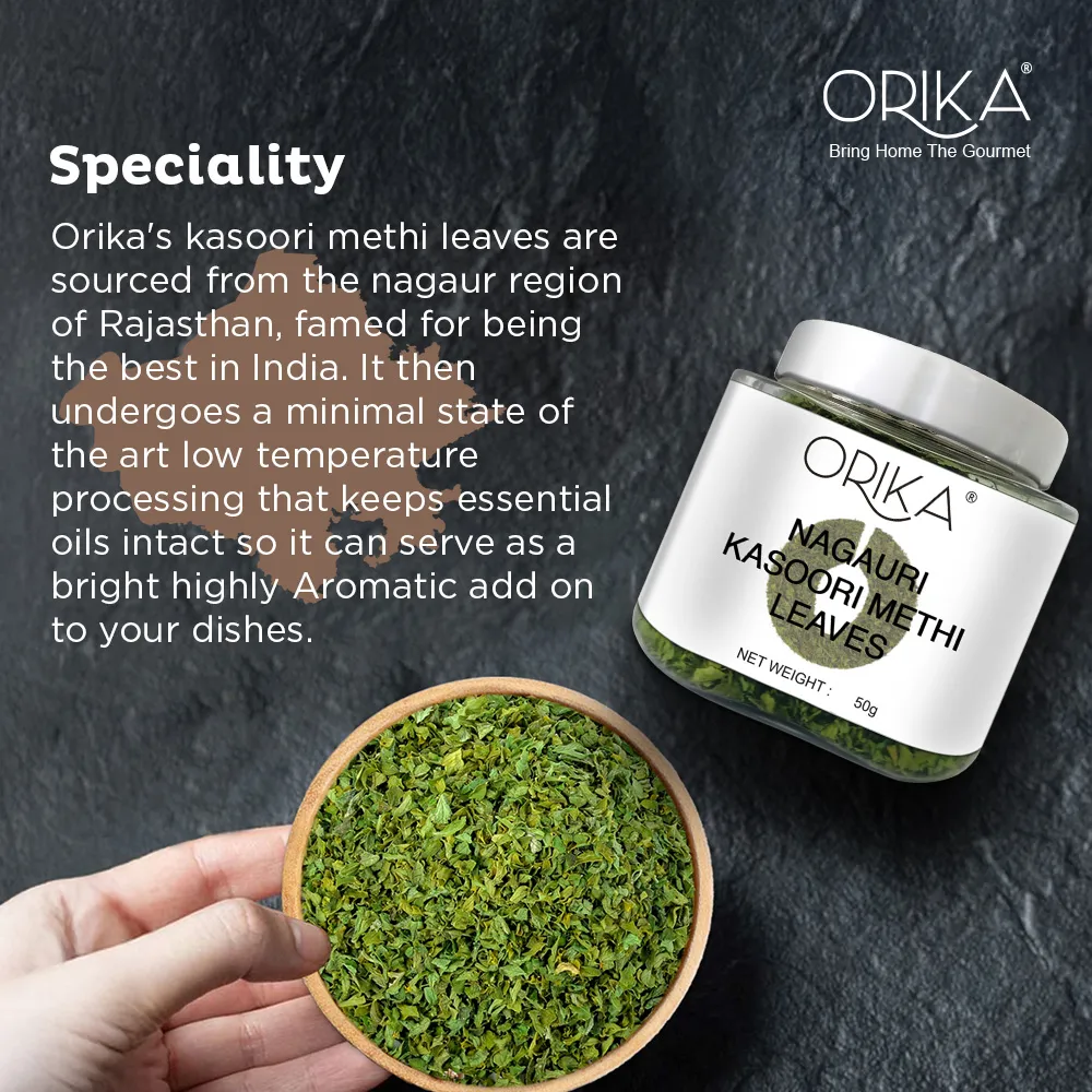 Orika Kasoori / Kasuri Methi Whole, Fenugreek Leaves | 50g - Image 4