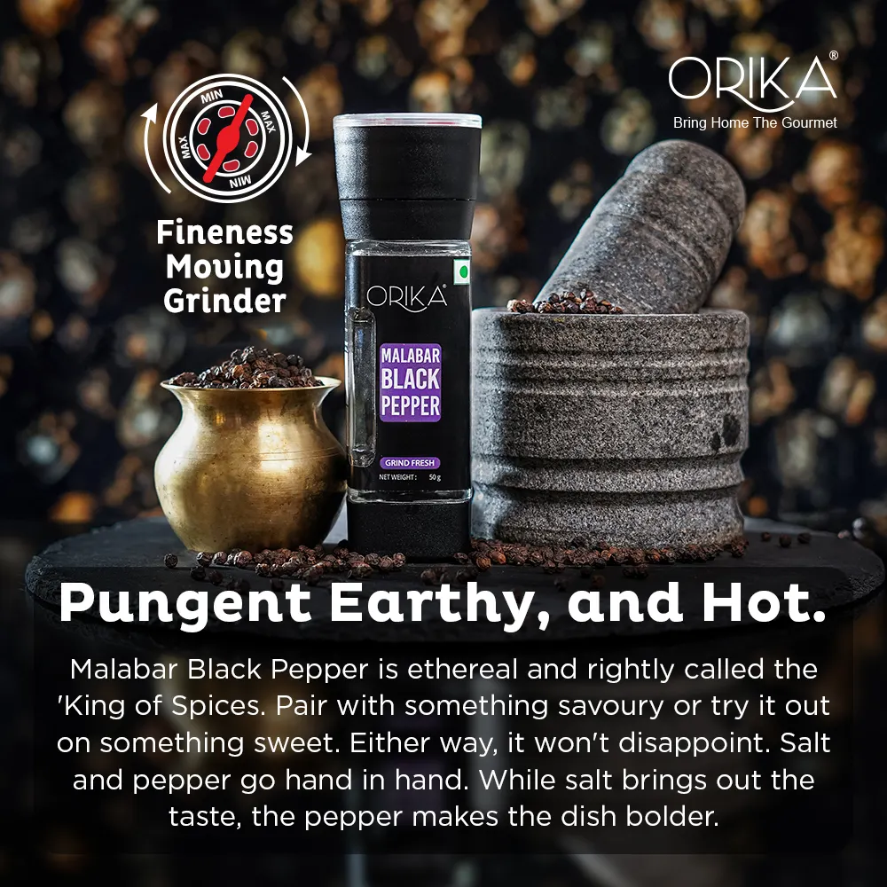Orika Malabar Black Pepper Grinder | 50g - Image 3