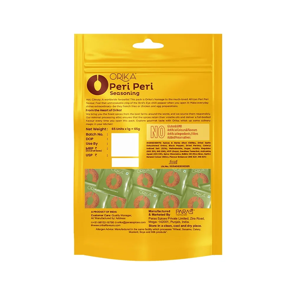 Orika African Peri Peri All Purpose Seasoning |  65 Sachets (1g each) - Image 9