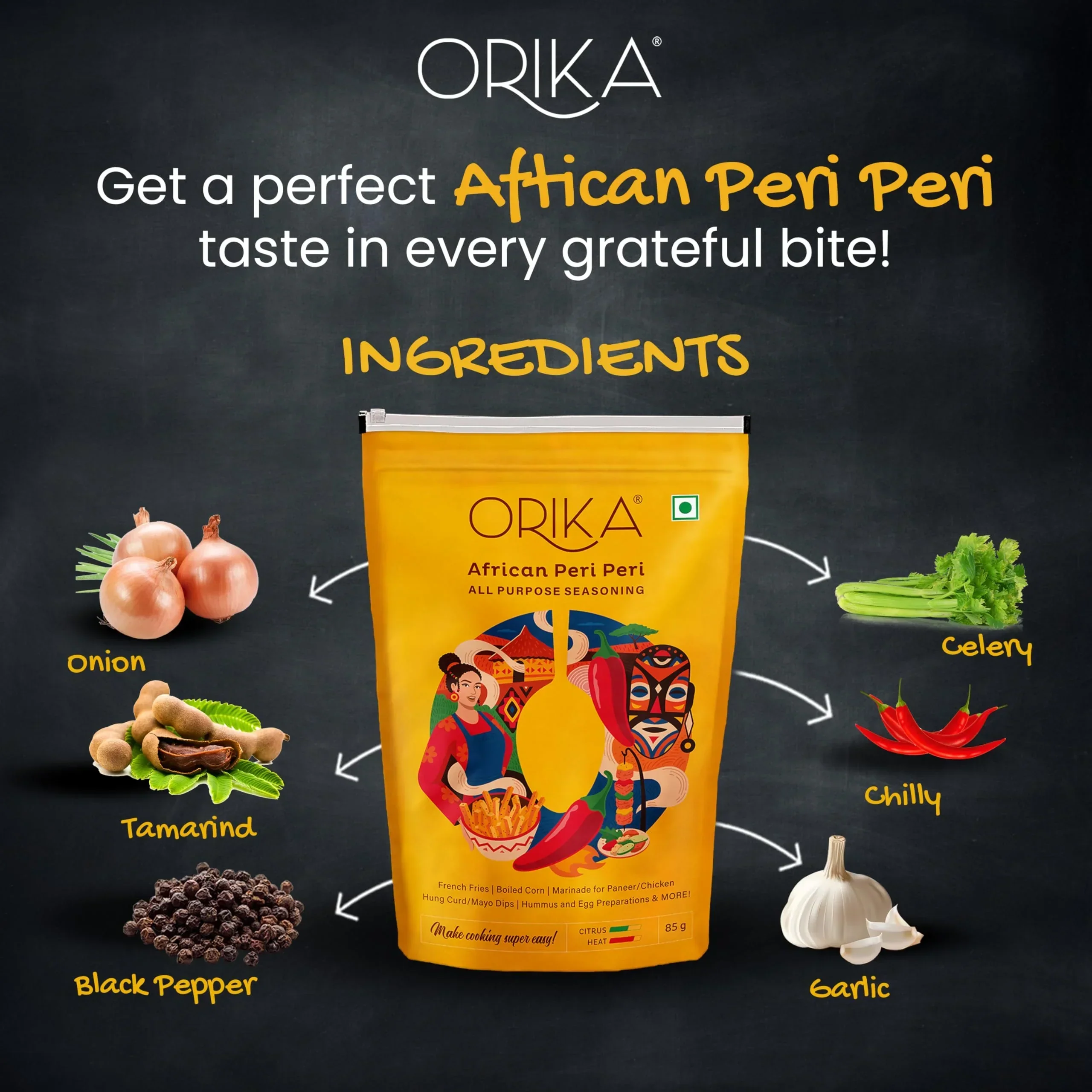 Orika African Peri Peri & Tandoori All Purpose Seasoning Marinade Combo 170 Gm - Image 5