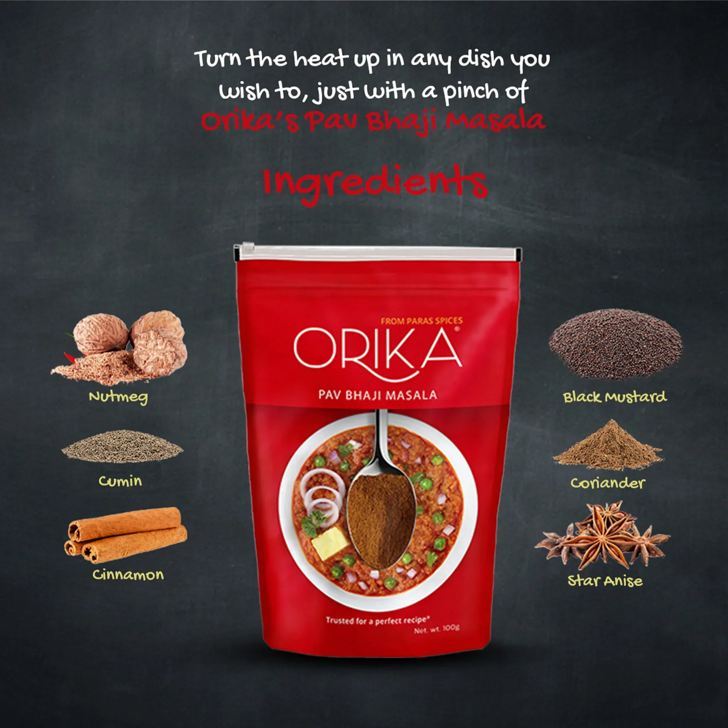 Orika Indian Delicacy combo Sambhar Masala, Pav Bhaji Masala, Garam Masala (Pack of 3, 100gms each) - Image 19