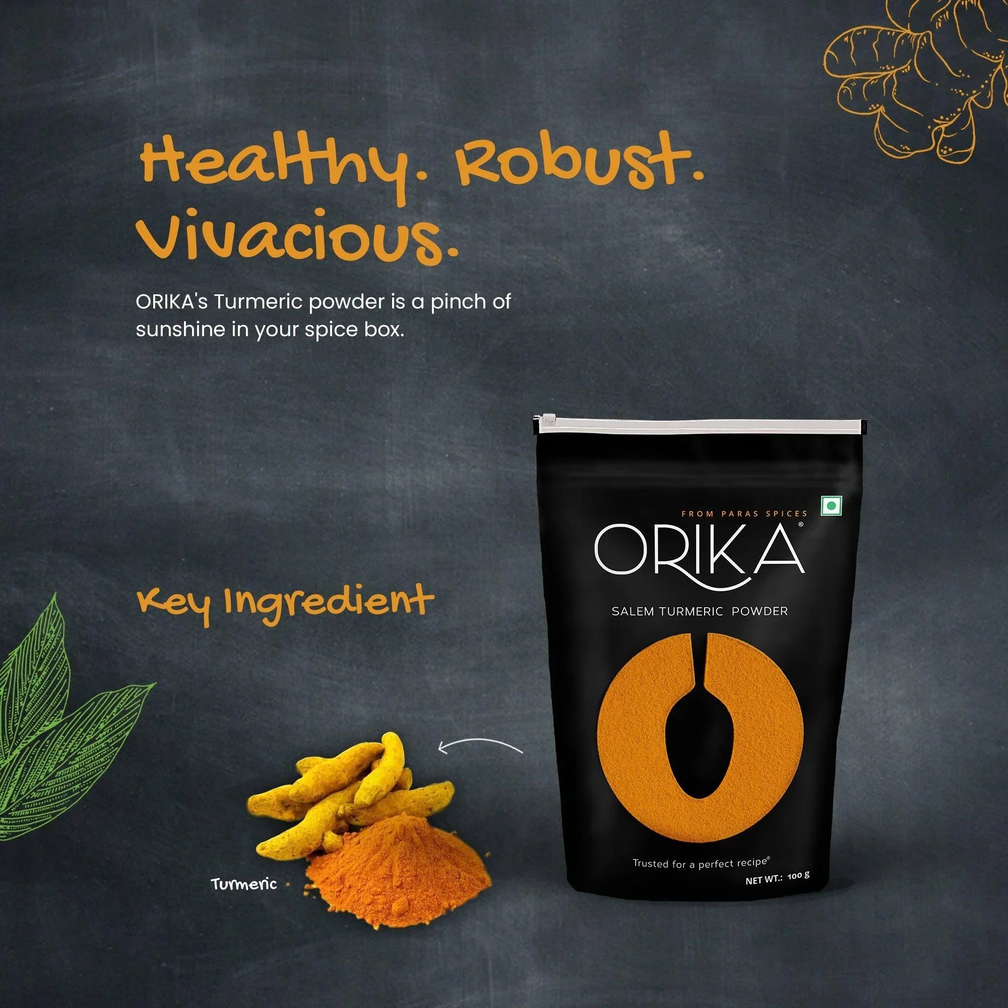Orika Everyday kitchen essential (Malabar Black Pepper Powder, Salem Turmeric Powder, Coriander Powder), (Pack of 3, 100gms each) - Image 20