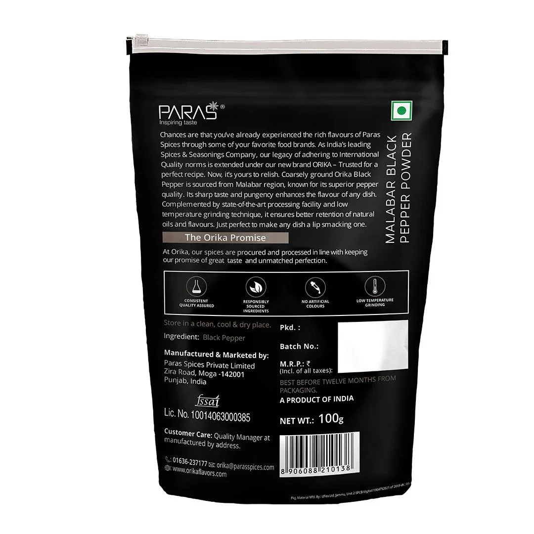 Orika Everyday kitchen essential (Malabar Black Pepper Powder, Salem Turmeric Powder, Coriander Powder), (Pack of 3, 100gms each) - Image 4