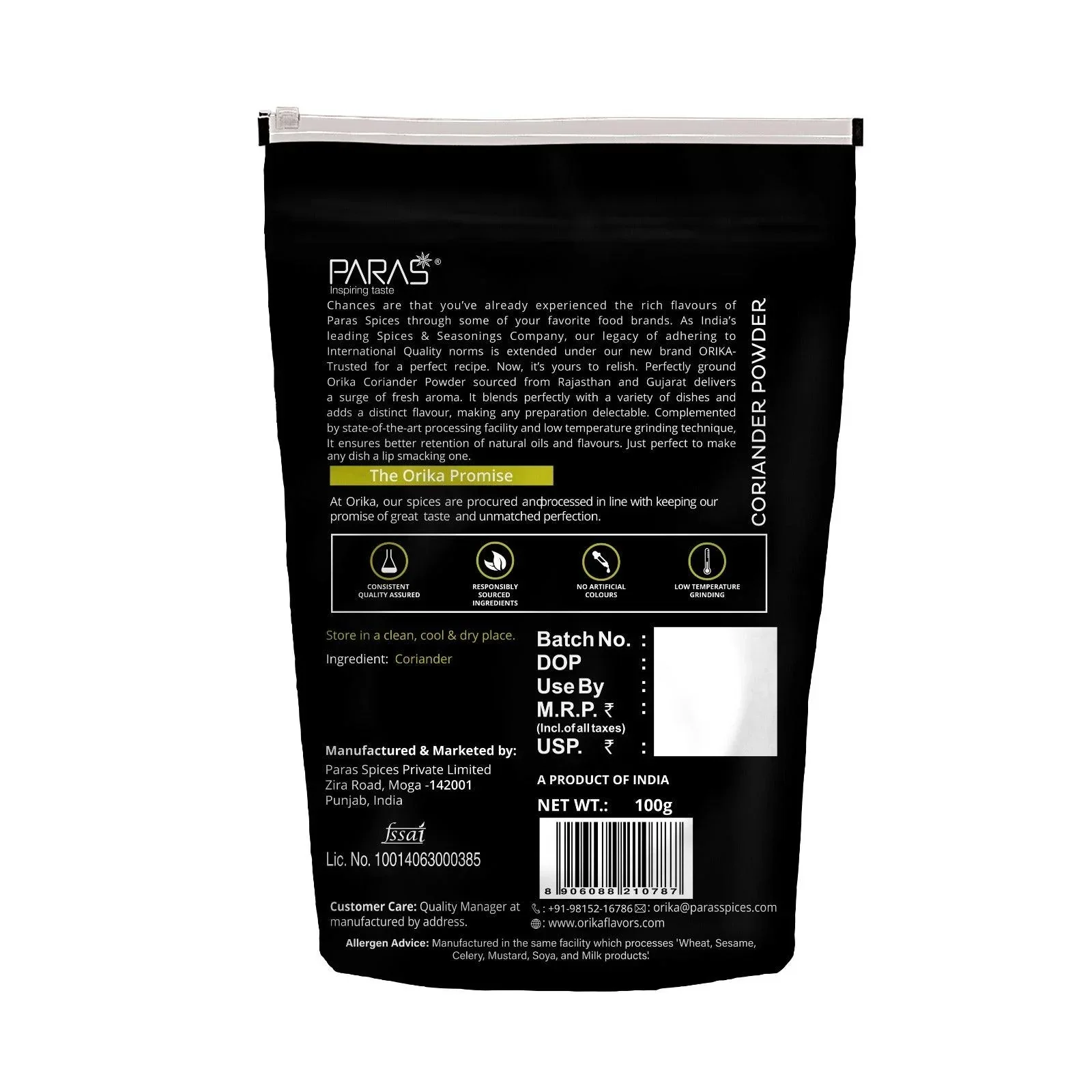 Orika Everyday kitchen essential (Malabar Black Pepper Powder, Salem Turmeric Powder, Coriander Powder), (Pack of 3, 100gms each) - Image 8