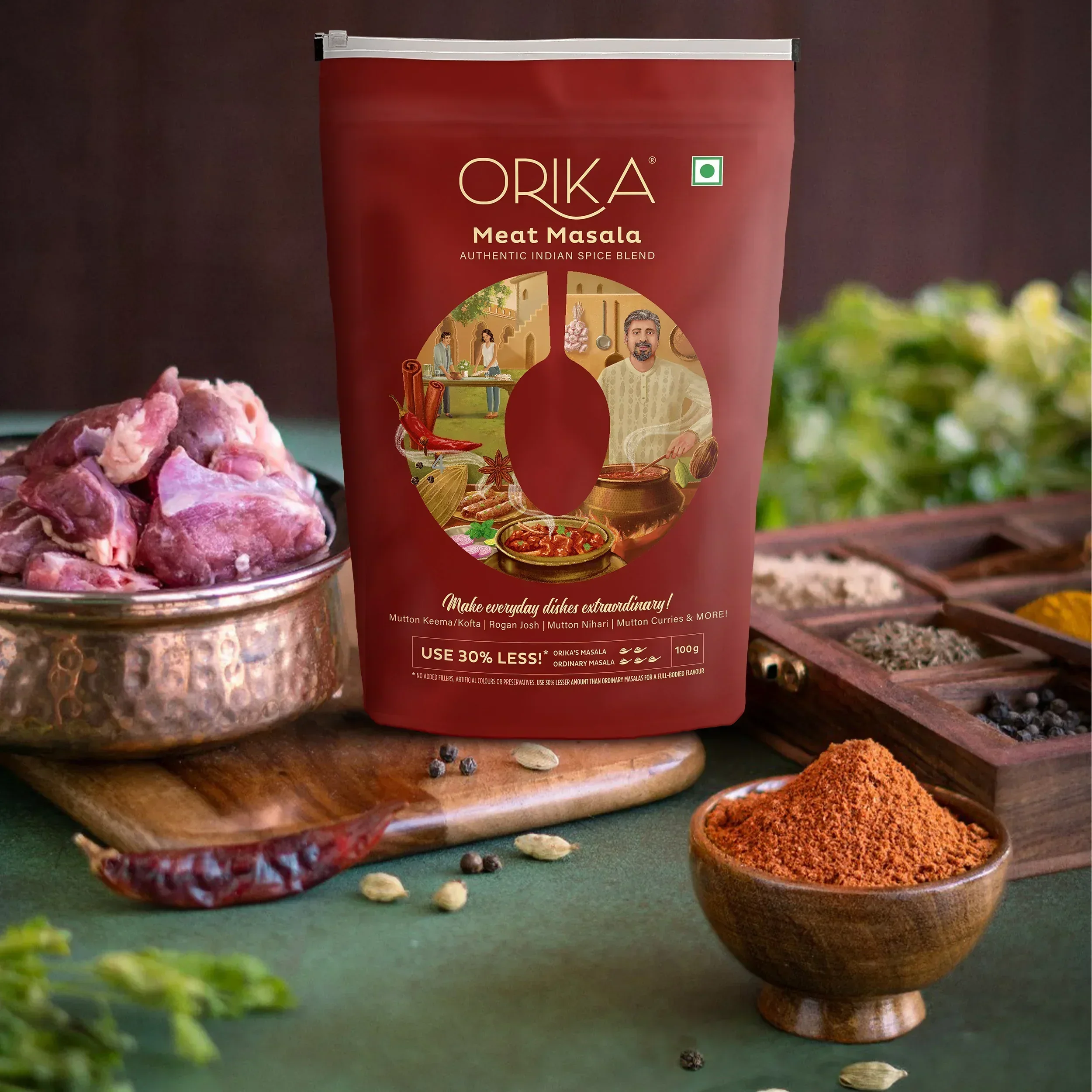 Orika Non Veg Delight Combo, Chicken Masala, Meat Masala, Garam Masala (Pack of 3, 100gms each) - Image 10