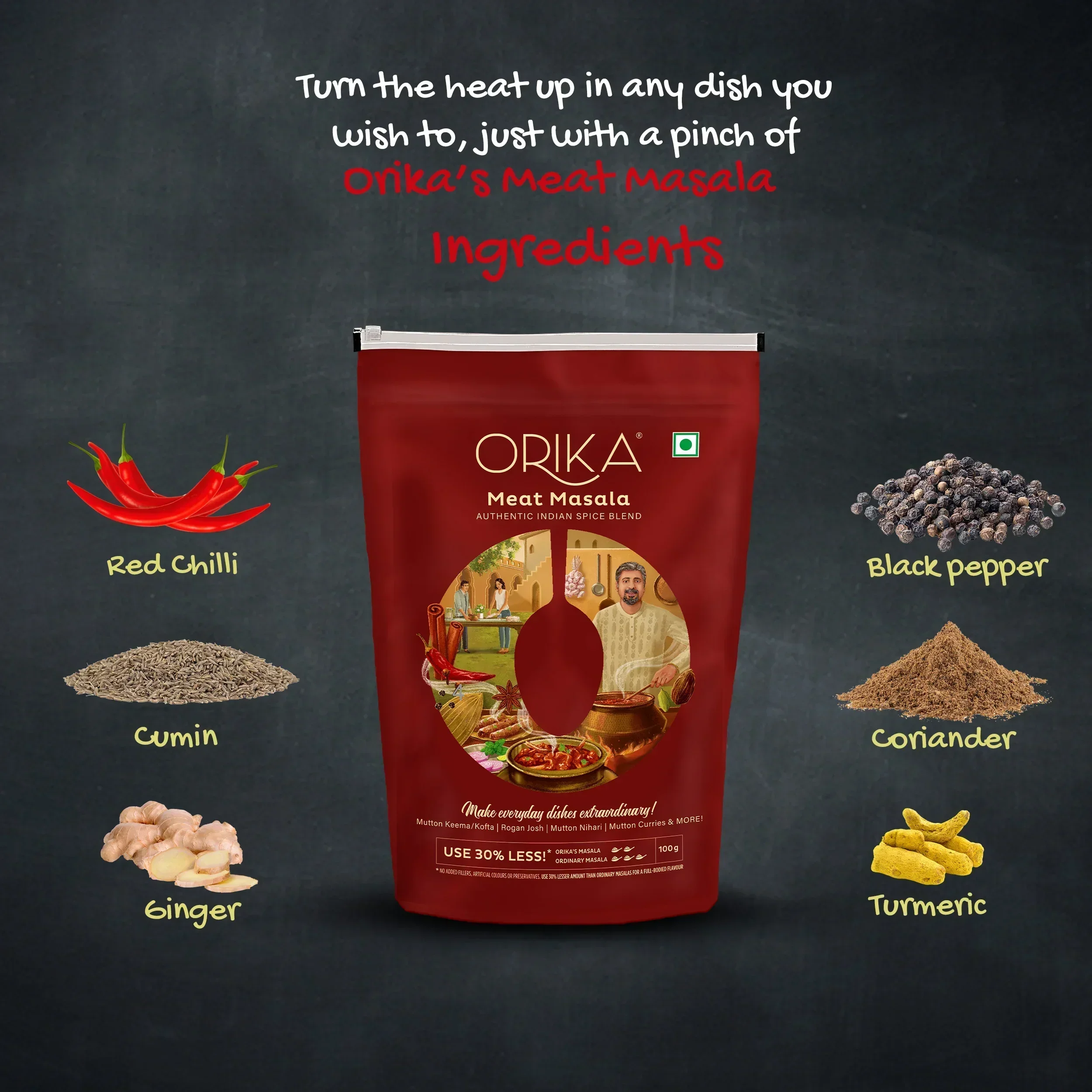 Orika Non Veg Delight Combo, Chicken Masala, Meat Masala, Garam Masala (Pack of 3, 100gms each) - Image 11