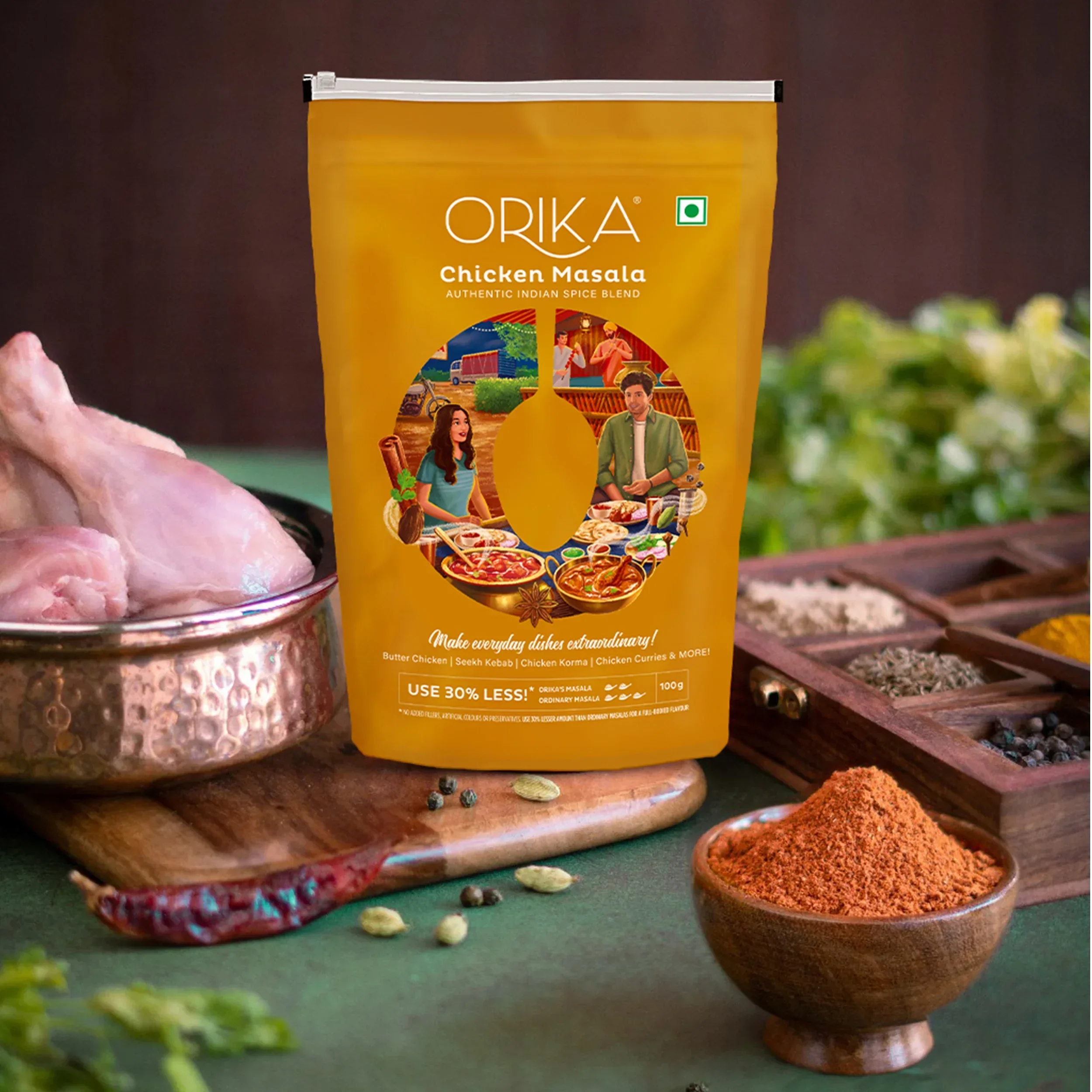 Orika Non Veg Delight Combo, Chicken Masala, Meat Masala, Garam Masala (Pack of 3, 100gms each) - Image 8