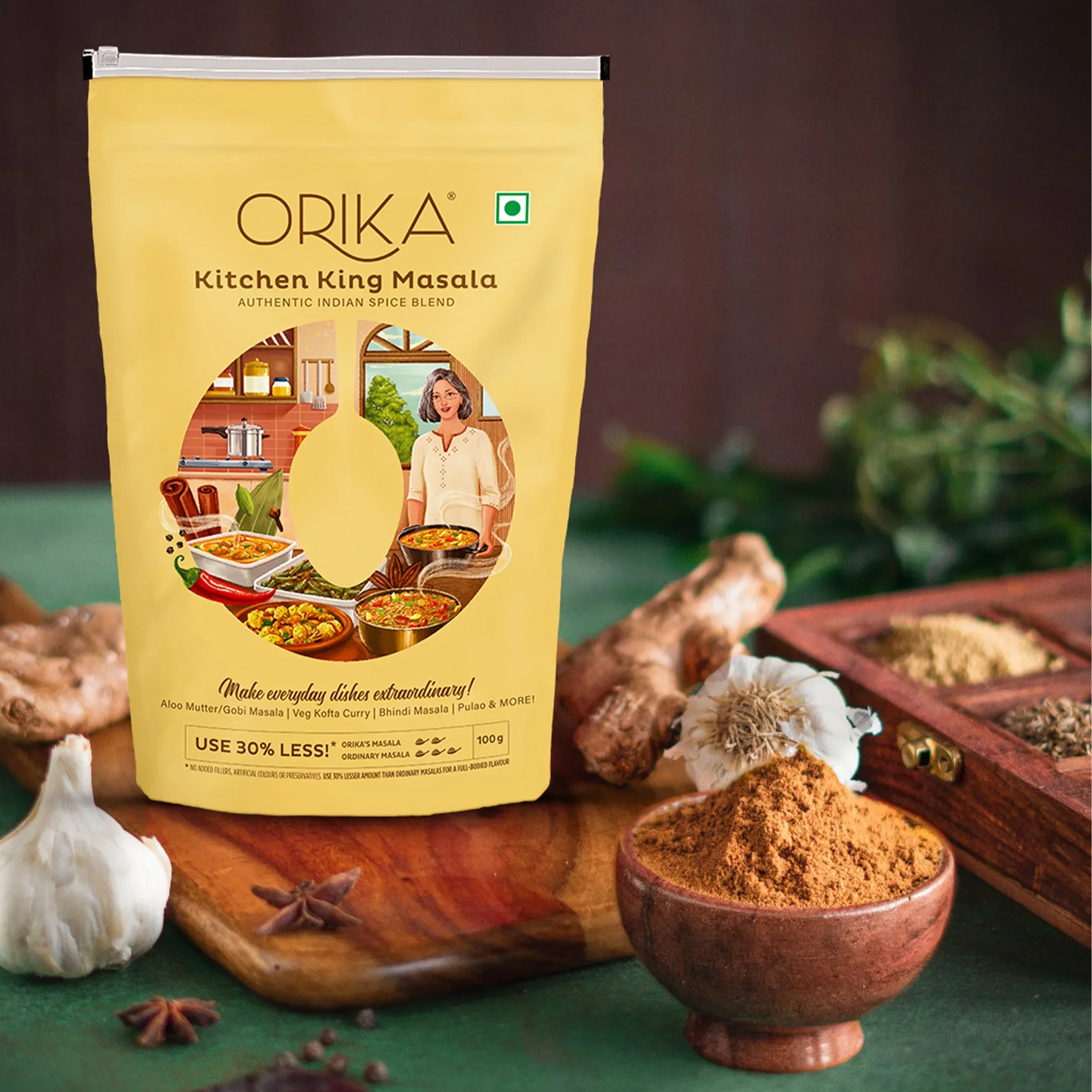 Orika Paneer-Chana Combo (Shahi Paneer Masala, Chana Masala, Kitchen King Masala) (Pack of 3, 100gms each) - Image 12