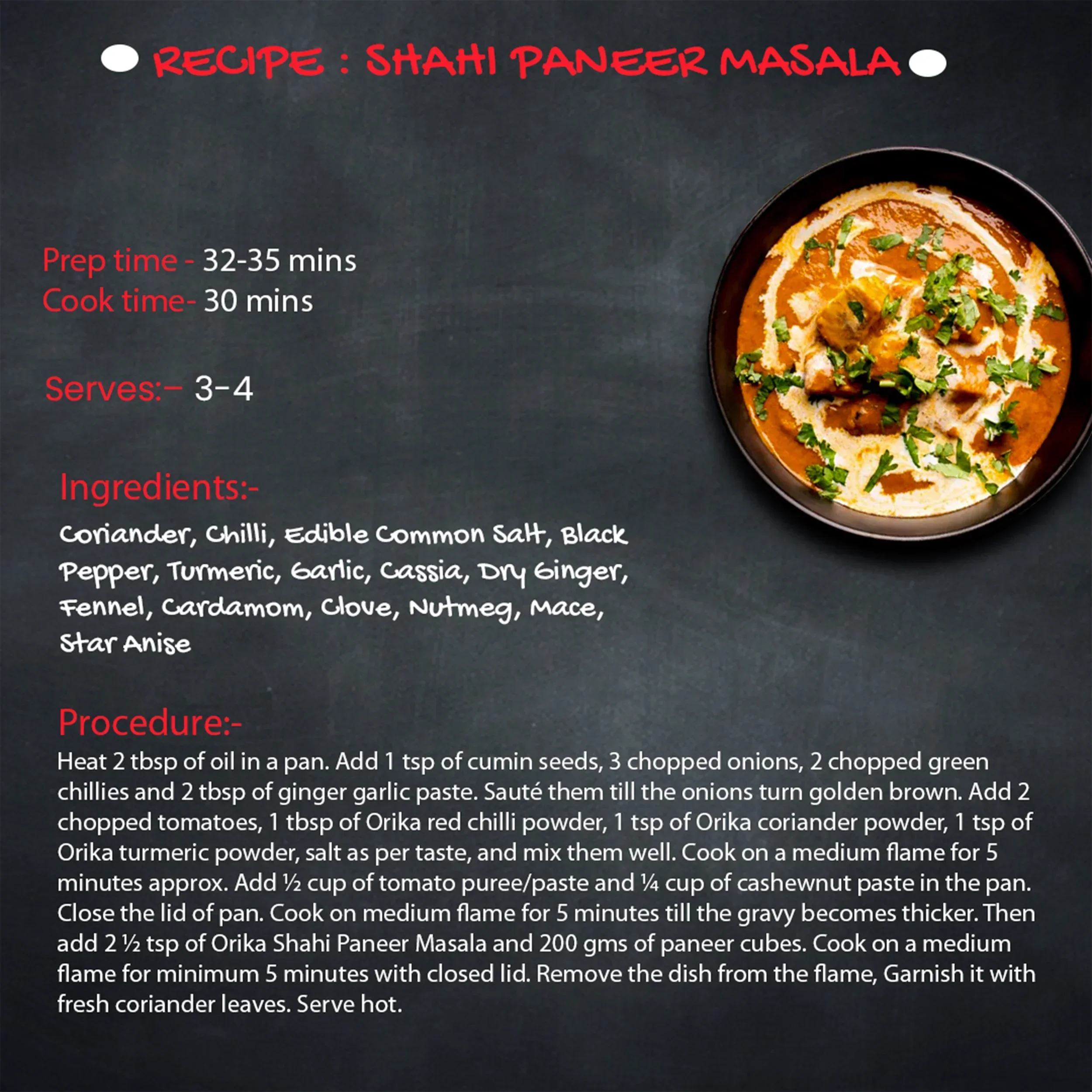 Orika Paneer-Chana Combo (Shahi Paneer Masala, Chana Masala, Kitchen King Masala) (Pack of 3, 100gms each) - Image 15
