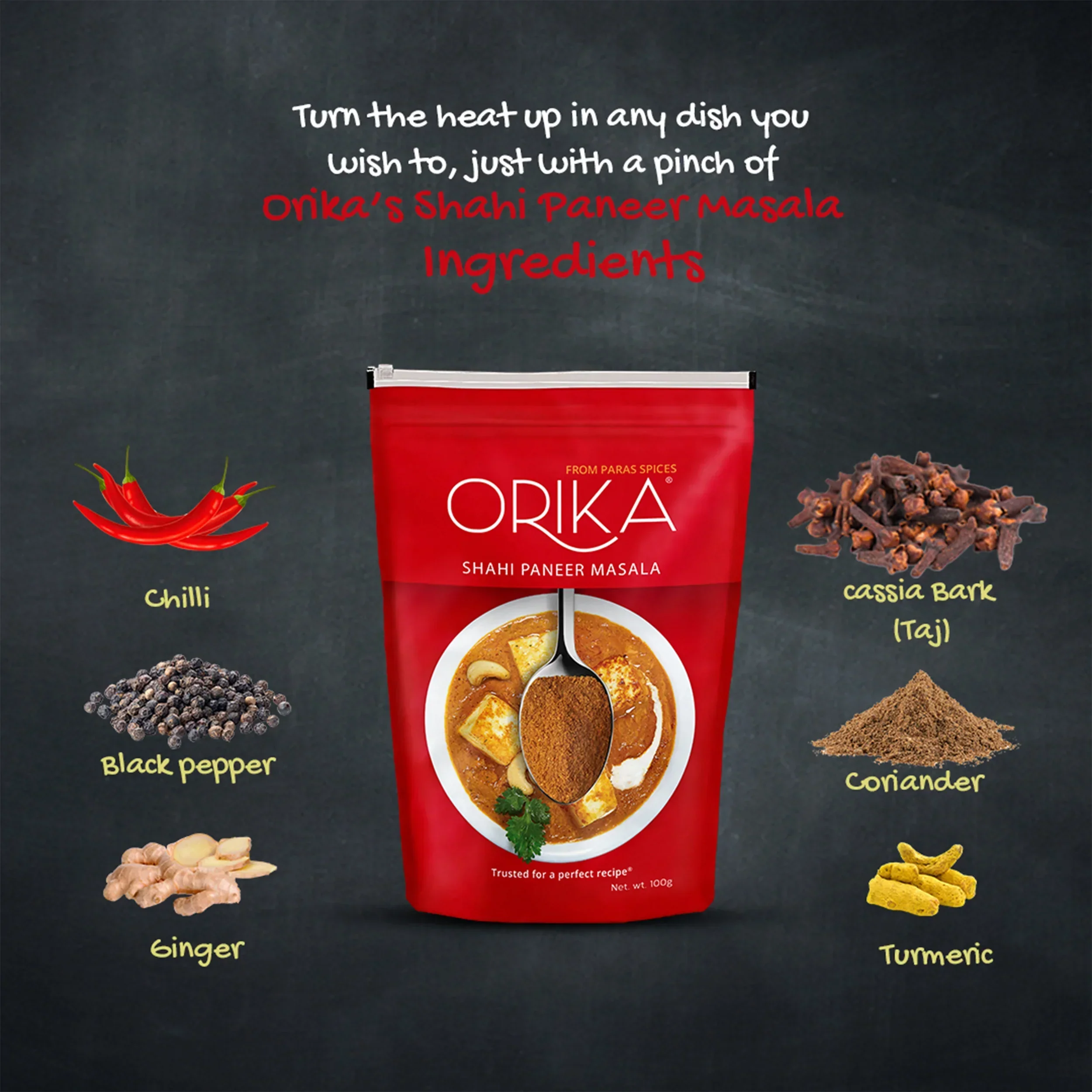 Orika Paneer-Chana Combo (Shahi Paneer Masala, Chana Masala, Kitchen King Masala) (Pack of 3, 100gms each) - Image 17