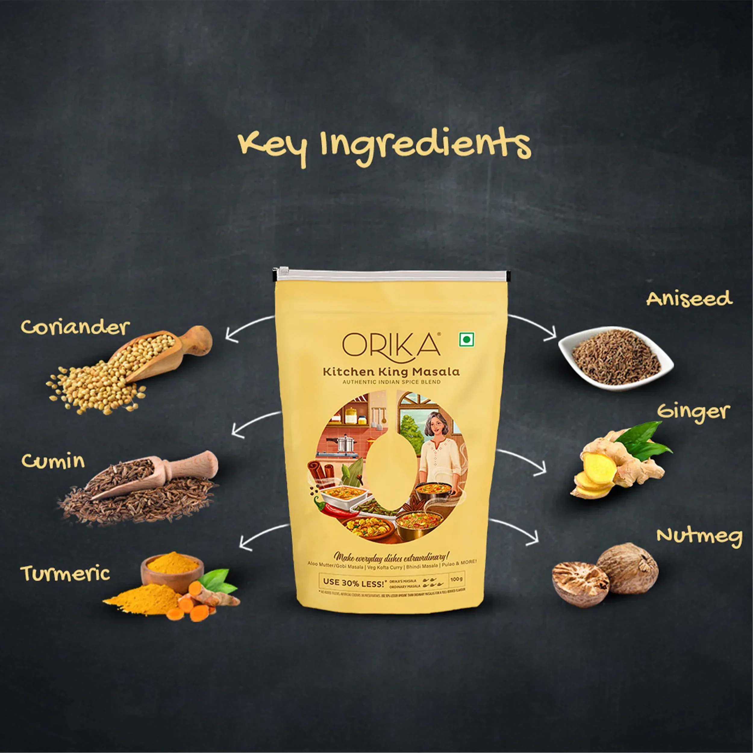 Orika Paneer-Chana Combo (Shahi Paneer Masala, Chana Masala, Kitchen King Masala) (Pack of 3, 100gms each) - Image 7