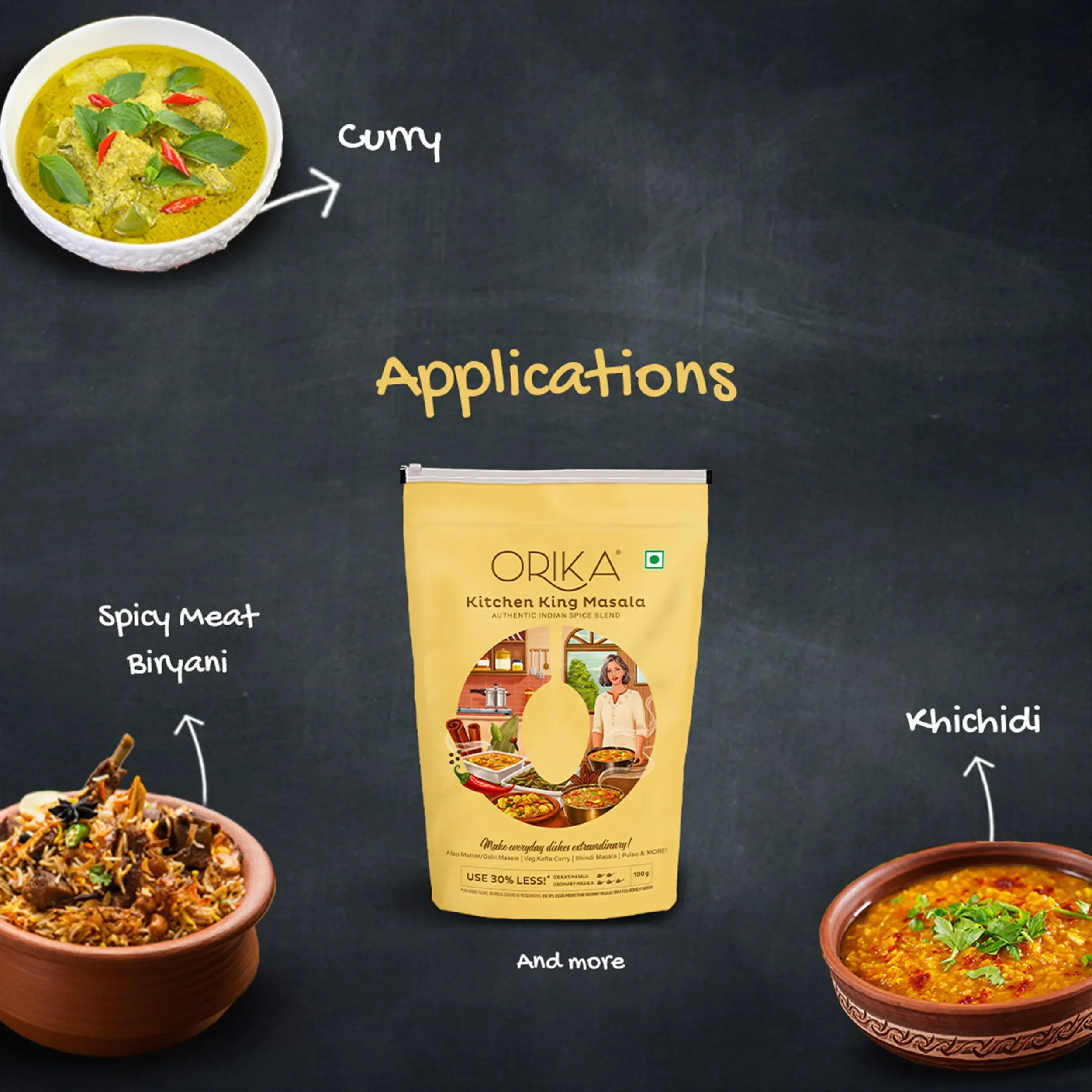 Orika Paneer-Chana Combo (Shahi Paneer Masala, Chana Masala, Kitchen King Masala) (Pack of 3, 100gms each) - Image 9