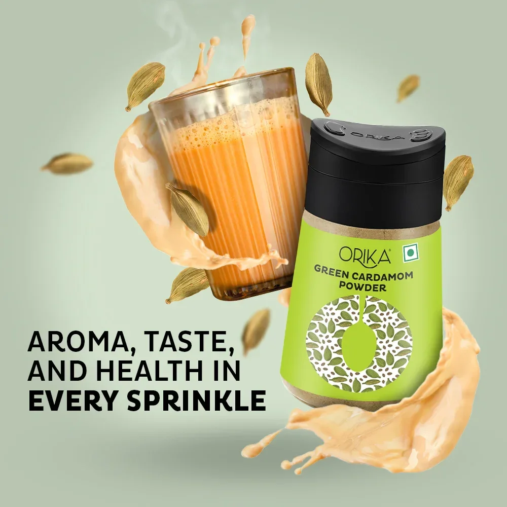 Orika Green Cardamom Powder | Pure Elaichi Powder | Aromatic & Flavourful | 100% Natural | 40g - Image 3