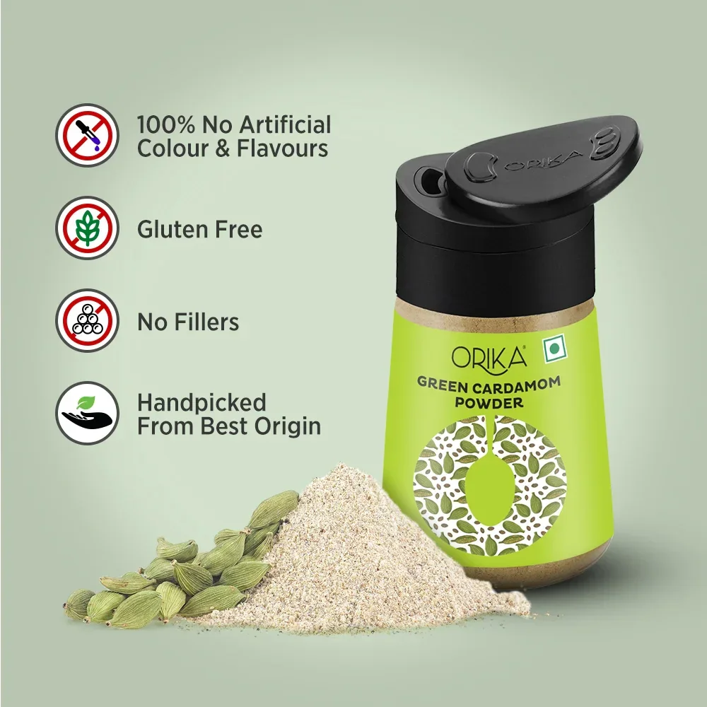 Orika Green Cardamom Powder | Pure Elaichi Powder | Aromatic & Flavourful | 100% Natural | 40g - Image 4