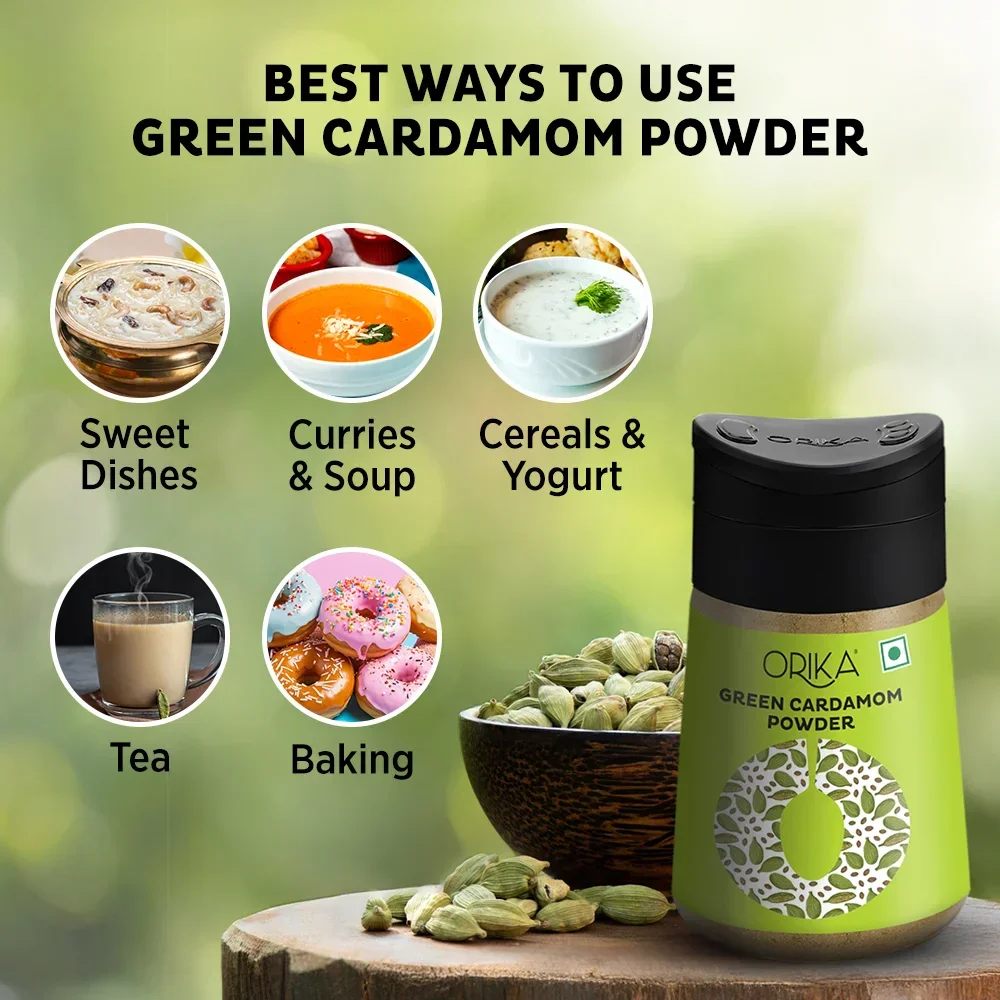 Orika Green Cardamom Powder | Pure Elaichi Powder | Aromatic & Flavourful | 100% Natural | 40g - Image 5
