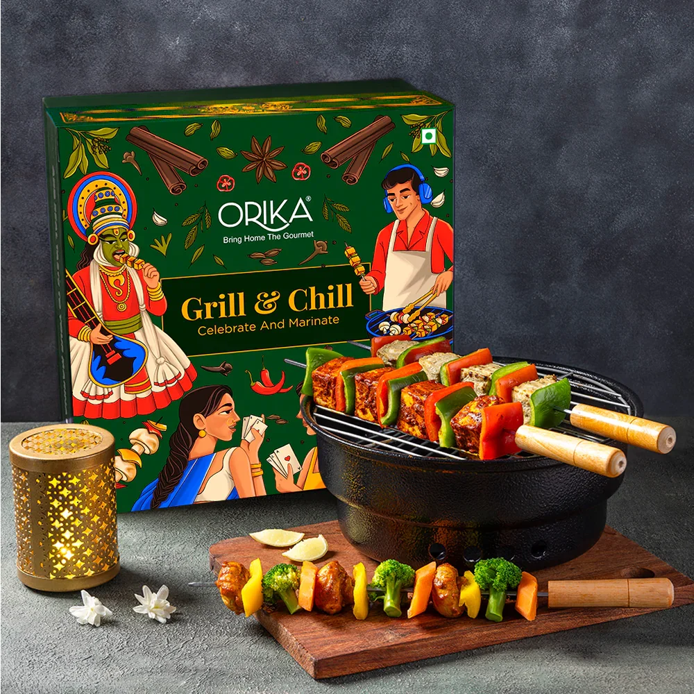Orika Grill & Chill Portable Barbeque Griller Set with Seasonings/Marinades - Image 3