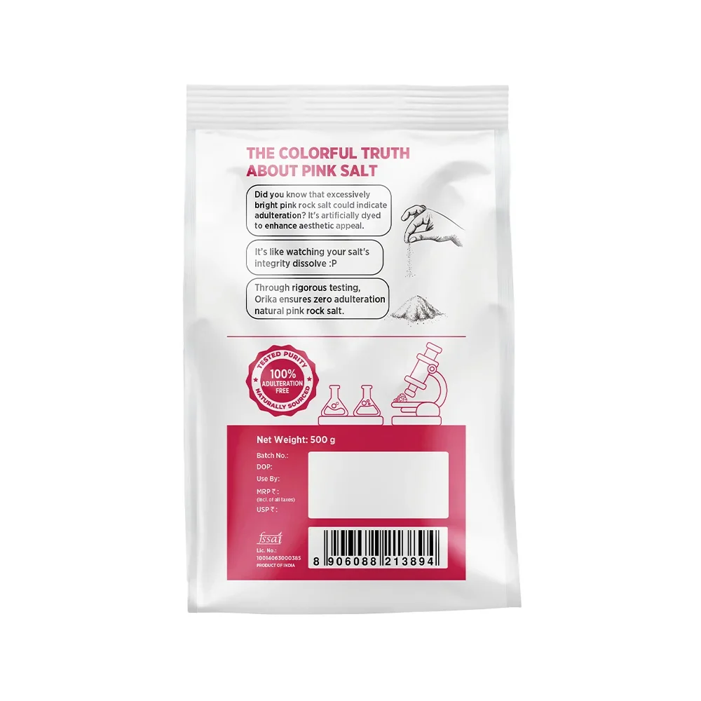 Orika Himalayan Pink Rock Salt with 84+ Vital Trace Minerals - 500g - Image 2