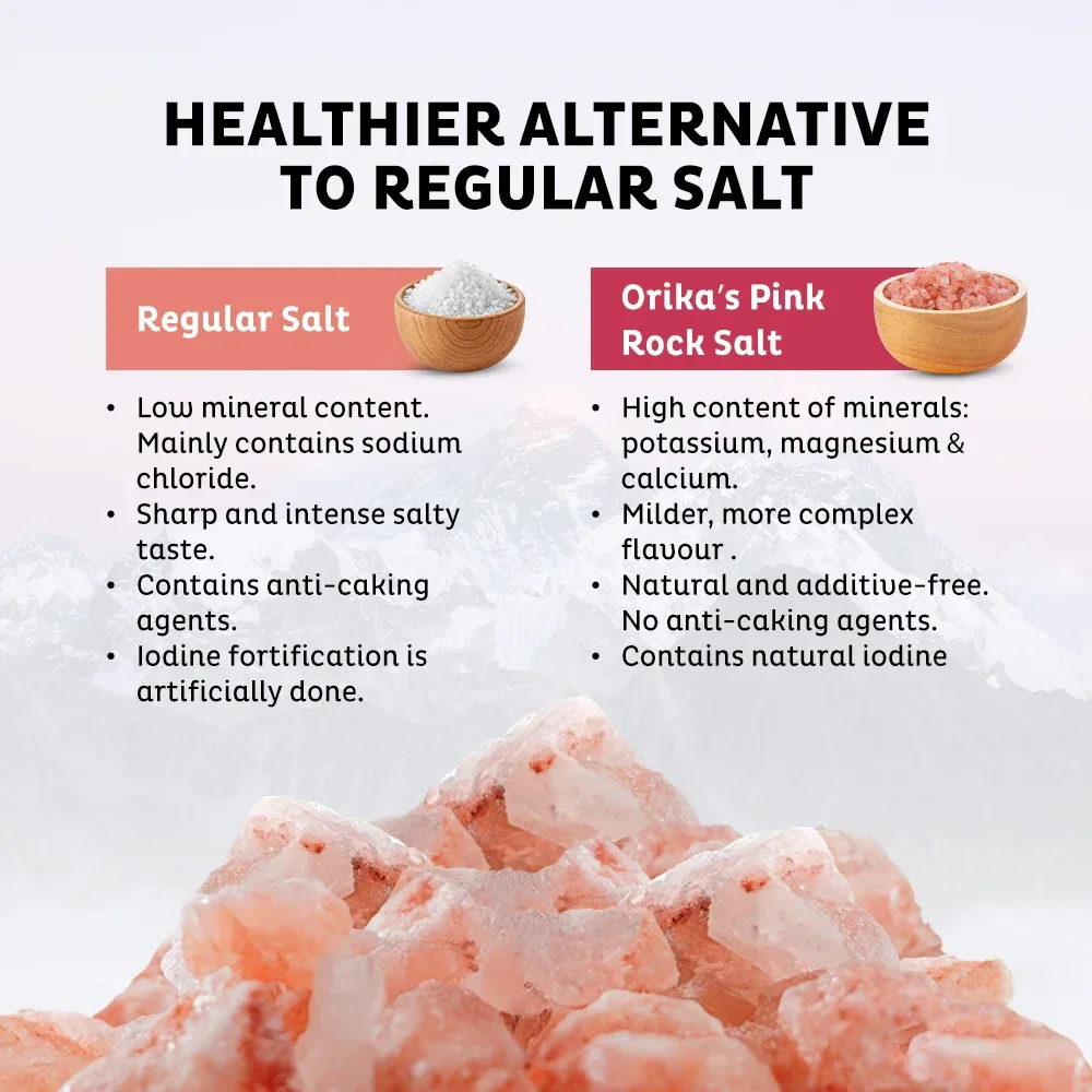 Orika Himalayan Pink Rock Salt with 84+ Vital Trace Minerals - 500g - Image 5