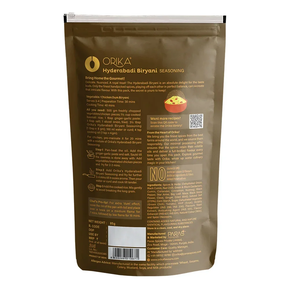 Orika Hyderabadi Biryani Seasoning, 85g - Image 10