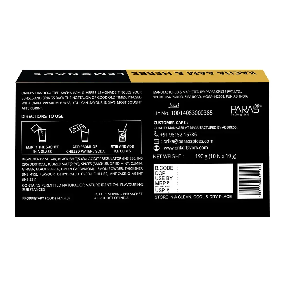 Orika Kacha Aam & Herbs Lemonade | 19g/sachet - Image 9