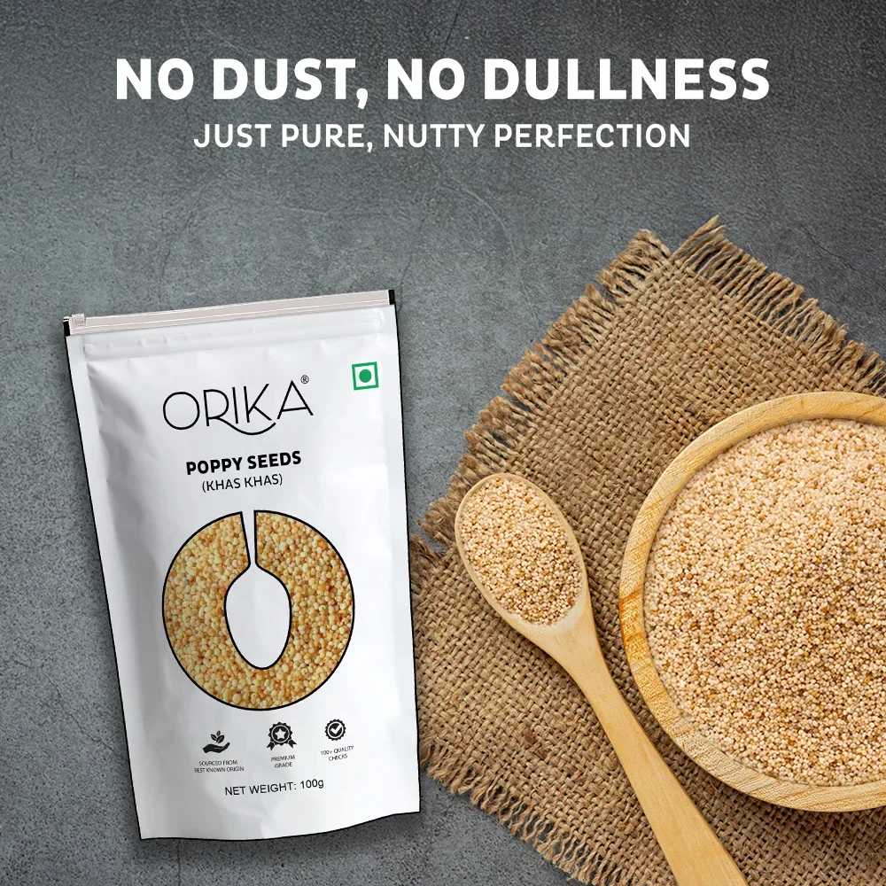Orika Poppy Seeds (Khas Khas) | Unpolished & Cleaned White Khas Khas | 100g - Image 4