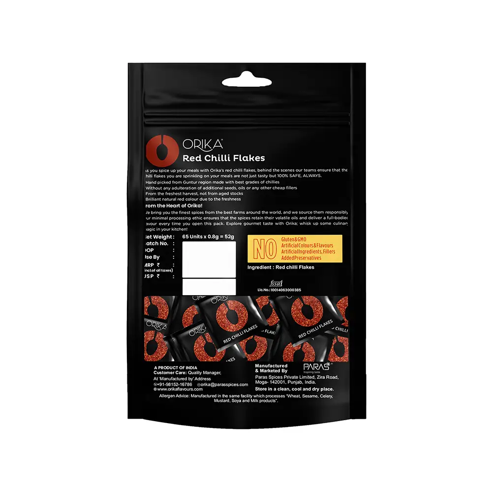 Orika Red Chilli Flakes | 65 Sachets (0.8g each) - Image 8