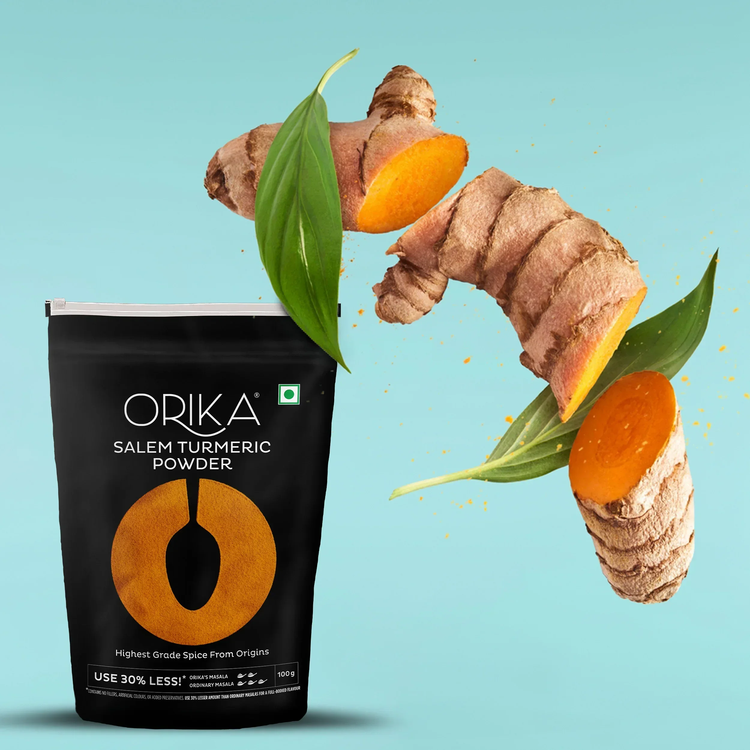 Orika Salem Turmeric, Hot Red Chilli Powder, Kashmiri Red Chilli Powder, Coriander Powder 100 Gm Each - Image 12