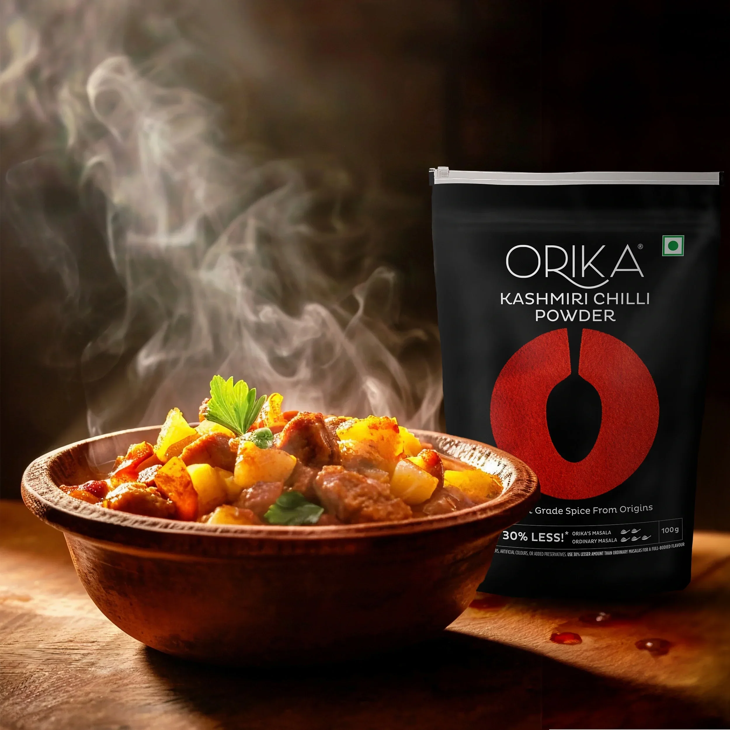 Orika Salem Turmeric, Hot Red Chilli Powder, Kashmiri Red Chilli Powder, Coriander Powder 100 Gm Each - Image 6