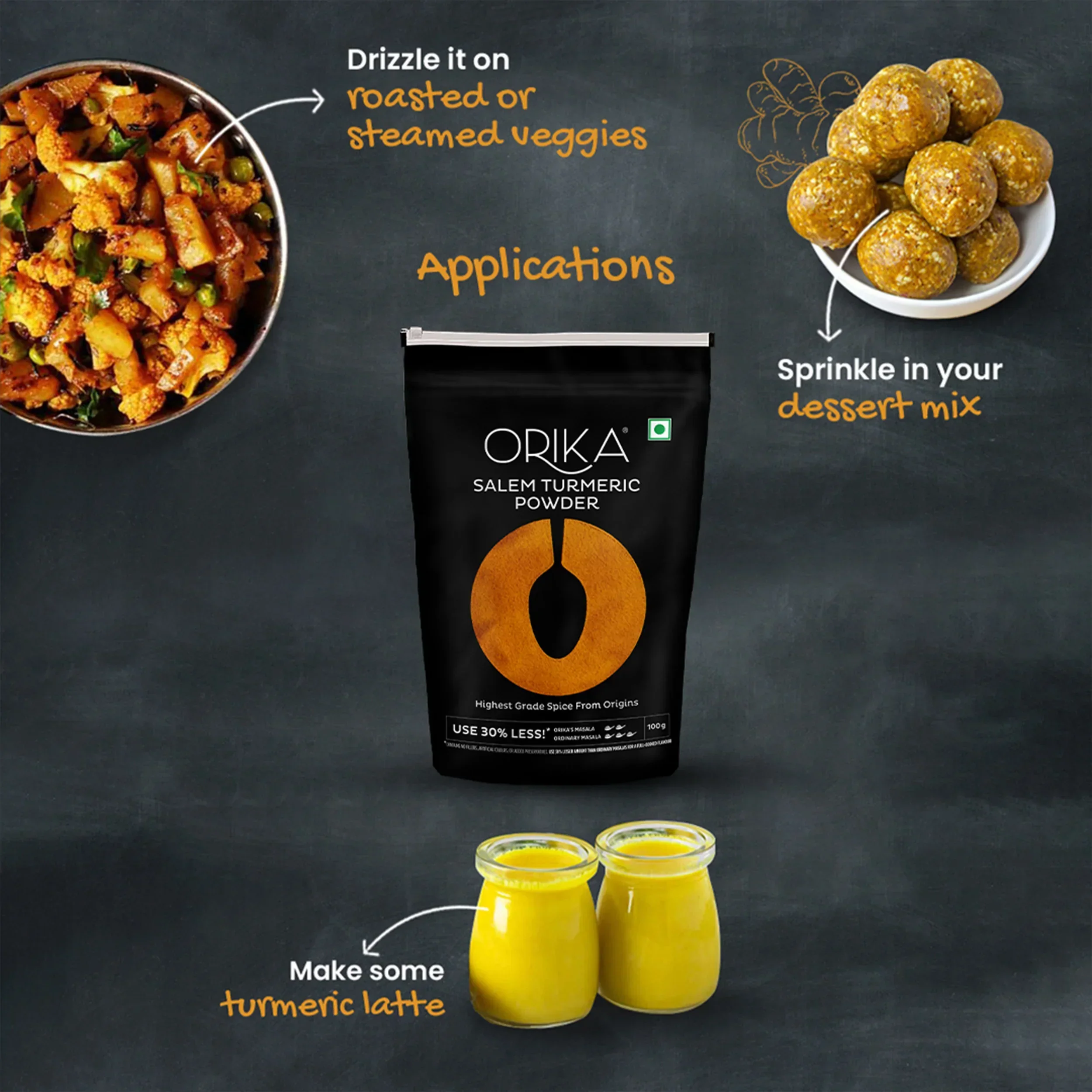 Orika Salem Turmeric, Hot Red Chilli Powder, Kashmiri Red Chilli Powder, Coriander Powder 100 Gm Each - Image 9