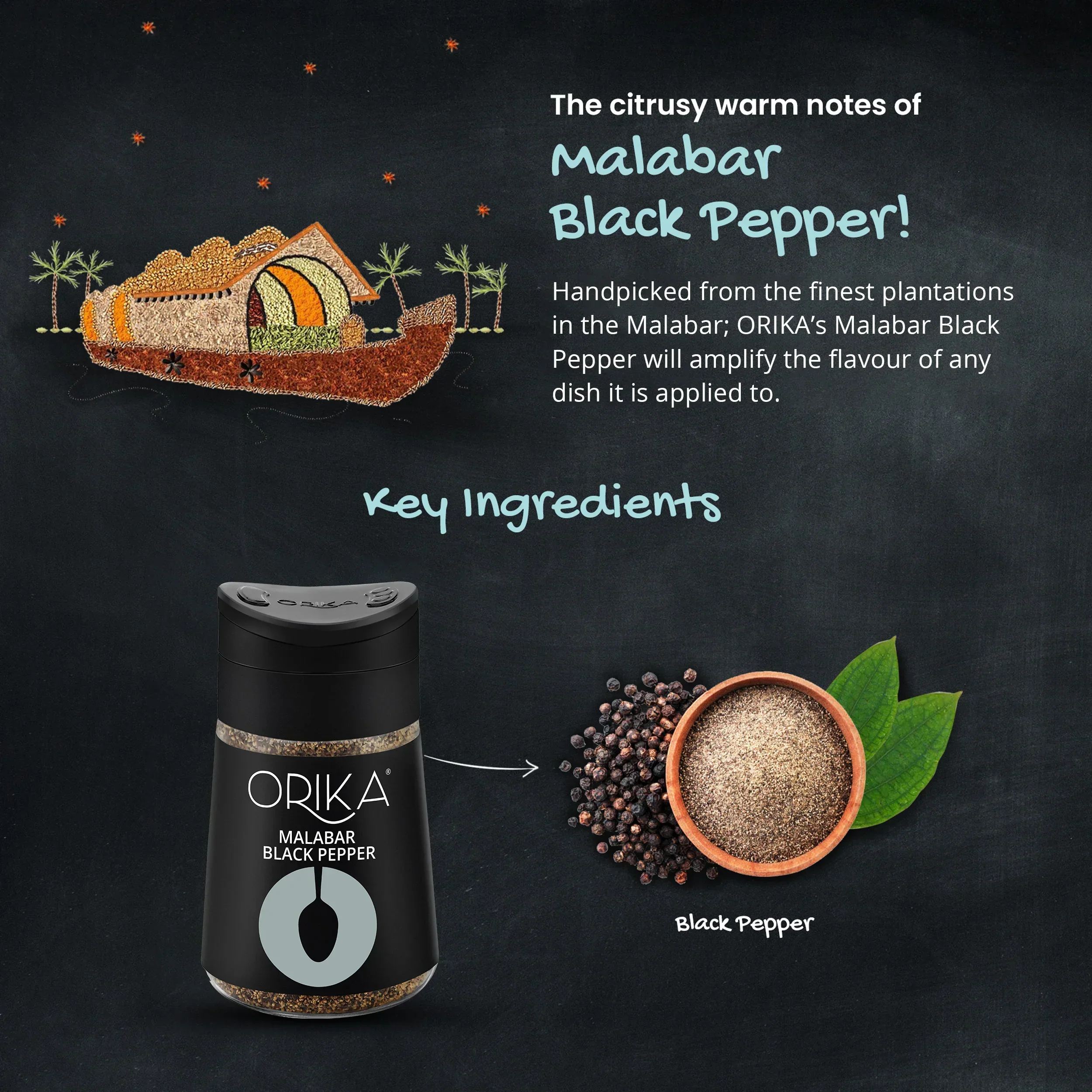 Orika Table Sprinkler Combo, (Italian Seasoning (75g), Red chili flakes (50g), All-purpose Mexican seasoning (80g), Malabar Black Pepper (80g), Old Dilli Chat Masala (90g)) - Image 18