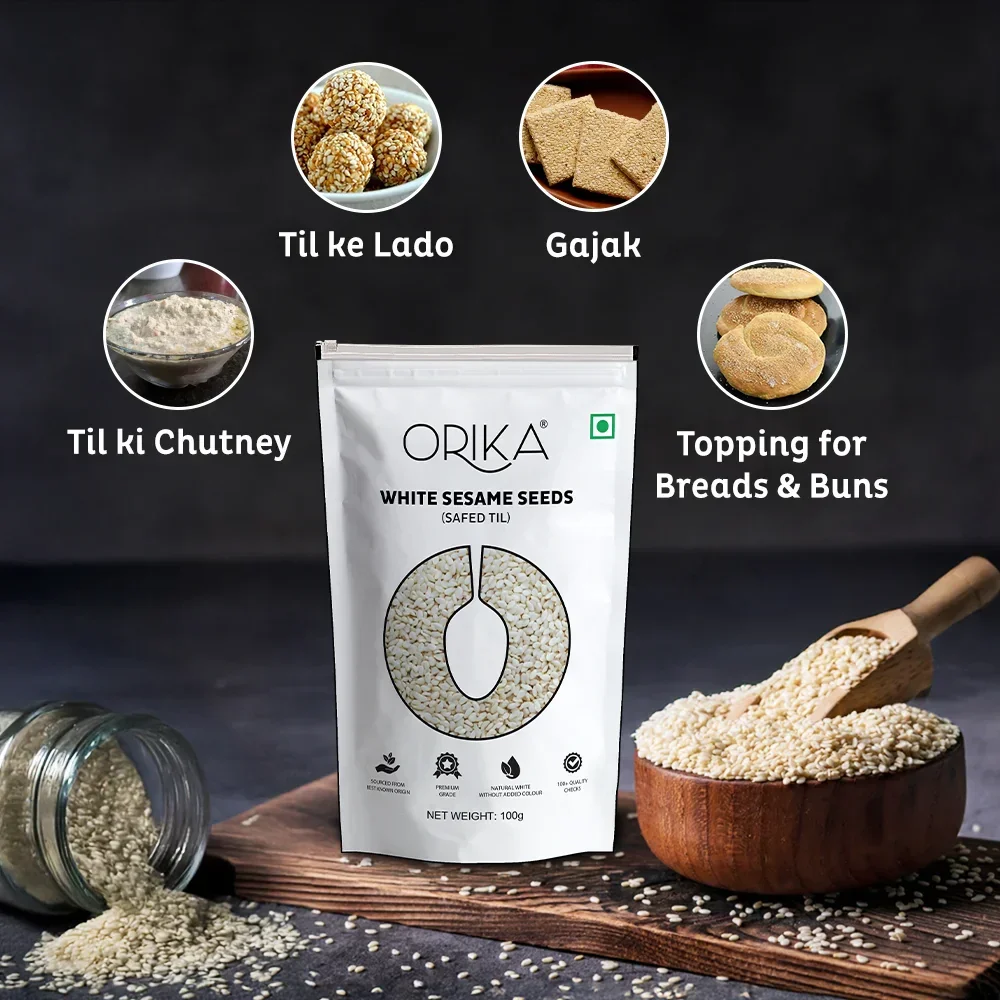 Orika White Sesame Seeds (Safed Til) | 100g - Image 4