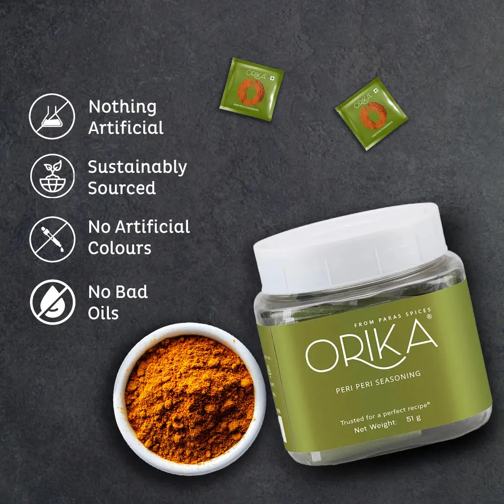 Orika Peri Peri Seasoning Jar | 51g (50 Sachets) - Image 3