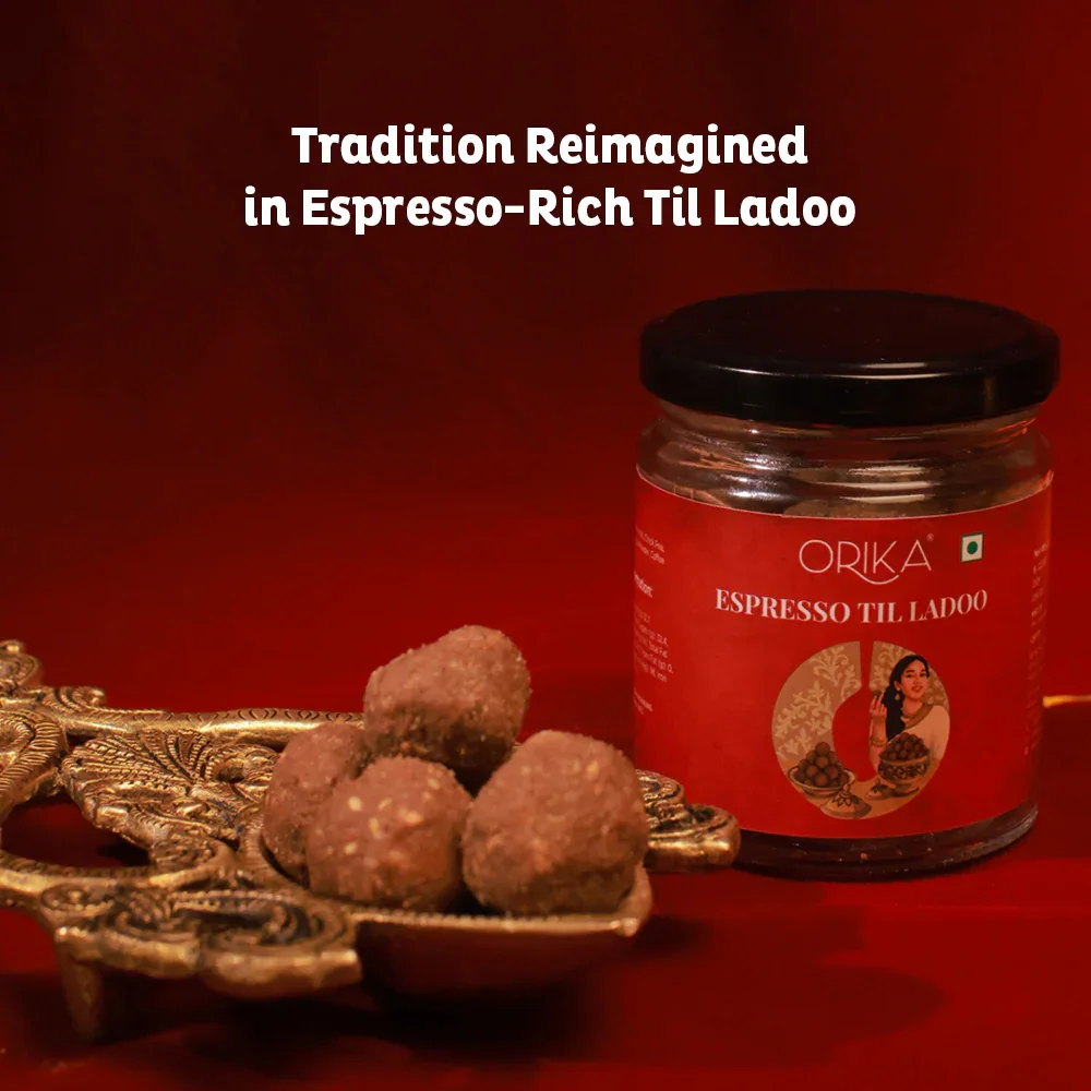 Royal Ritual Gift Box | Kashmiri Pampore Saffron (Kesar) 0.25g, Idukki Bold Green Cardamom 25g & Espresso Till Laddoo - Image 5