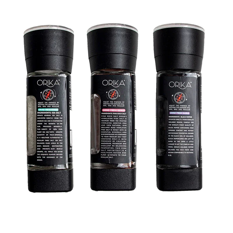 Sea Salt 100g, Pink Salt 100g & Black Pepper 50g,Table Grinder Combo - Image 8