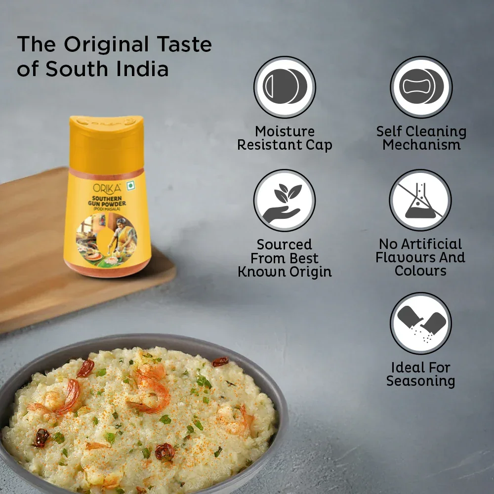 Orika Southern Gun Powder - Authentic South Indian Podi Masala | 70g Sprinkler - Image 3