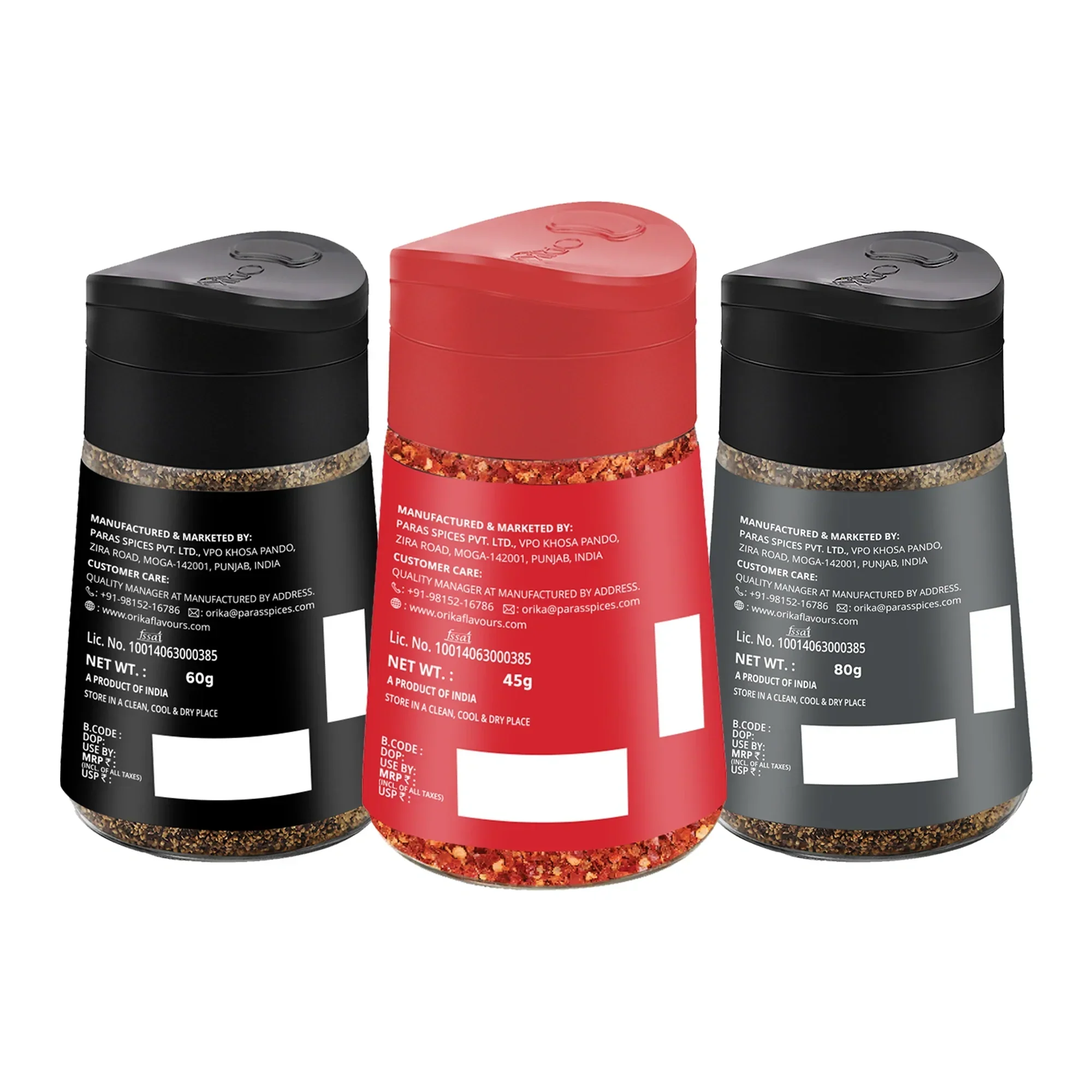 Orika combo pack of Malabar Black Pepper, Italian Seasoning & Red Chillli flakes Sprinklers (Pack of 3) - Image 2